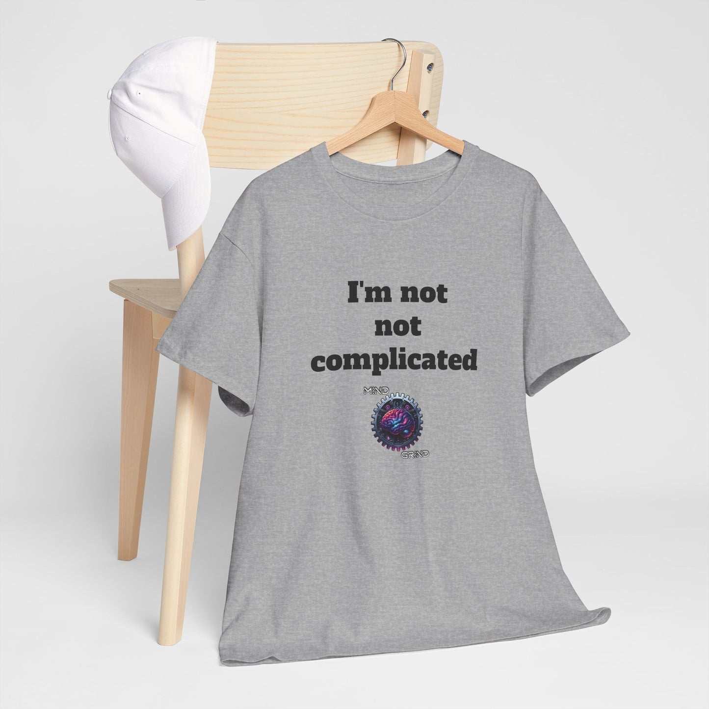 I'm not not complicated - Unisex Heavy Cotton Tee - Large Logo