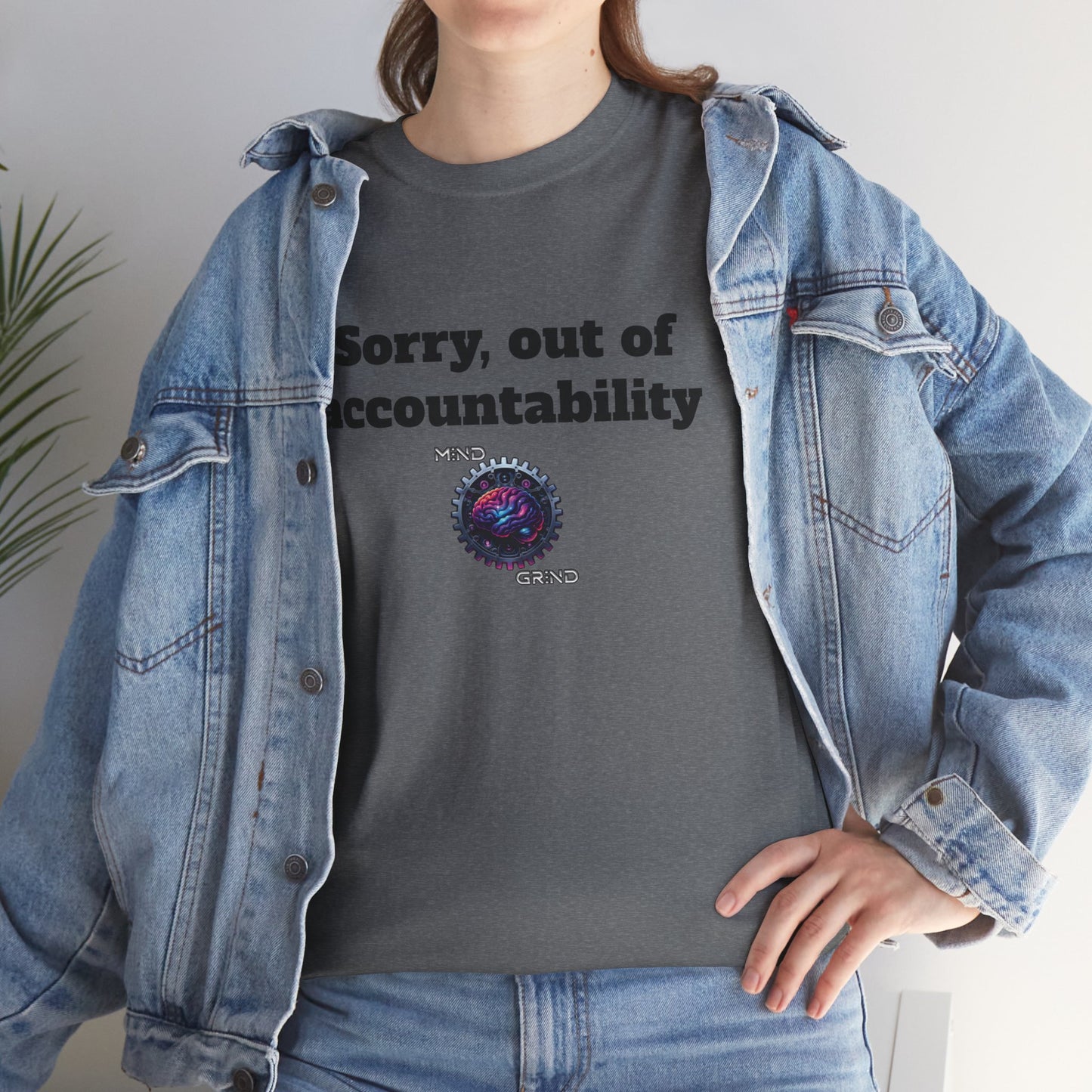 Sorry, out of accountability - Unisex Heavy Cotton Tee - Large Logo