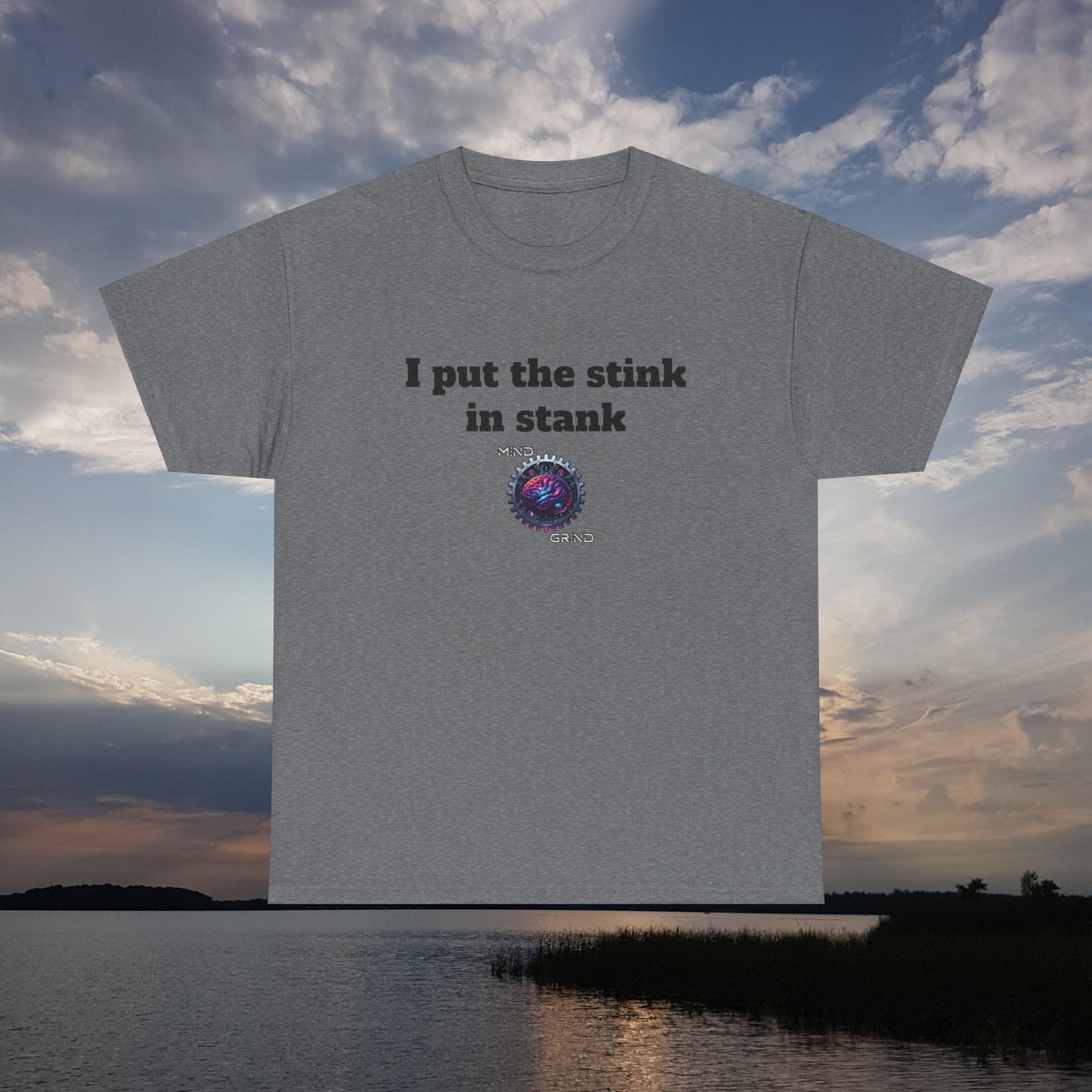 I put the stink in stank - Unisex Heavy Cotton Tee - Large Logo