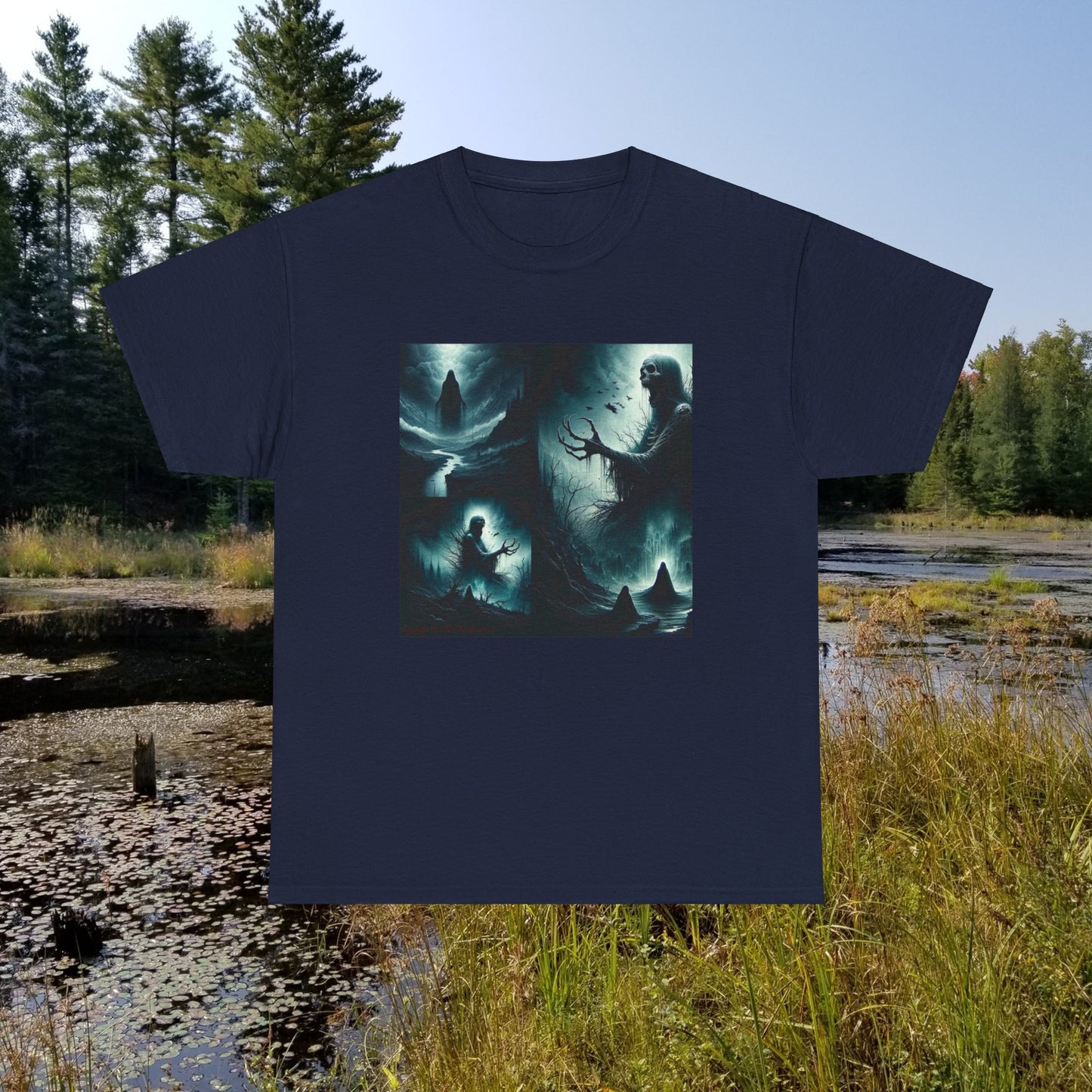 Horror 3 Skeletons - Unisex Heavy Cotton Tee