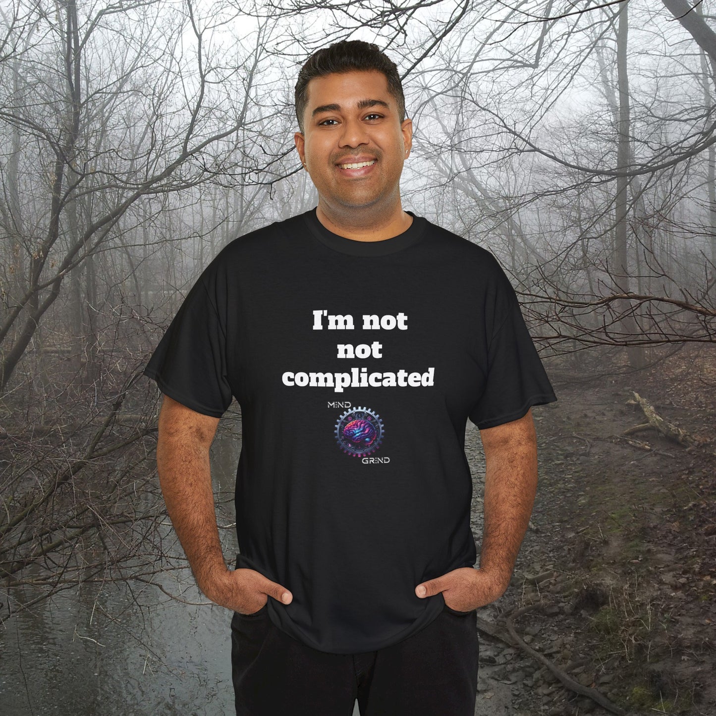 I'm not not complicated - Unisex Heavy Cotton Tee - Large Logo