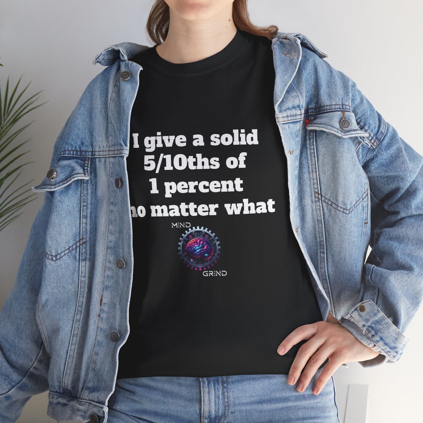 I give a solid 5/10ths of 1 percent no matter what - Unisex Heavy Cotton Tee - Large Logo