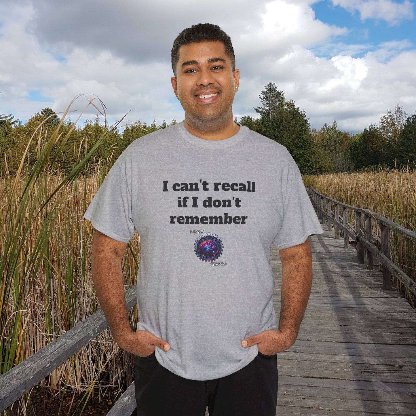 I can't recall if I don't remember - Unisex Heavy Cotton Tee - Large Logo