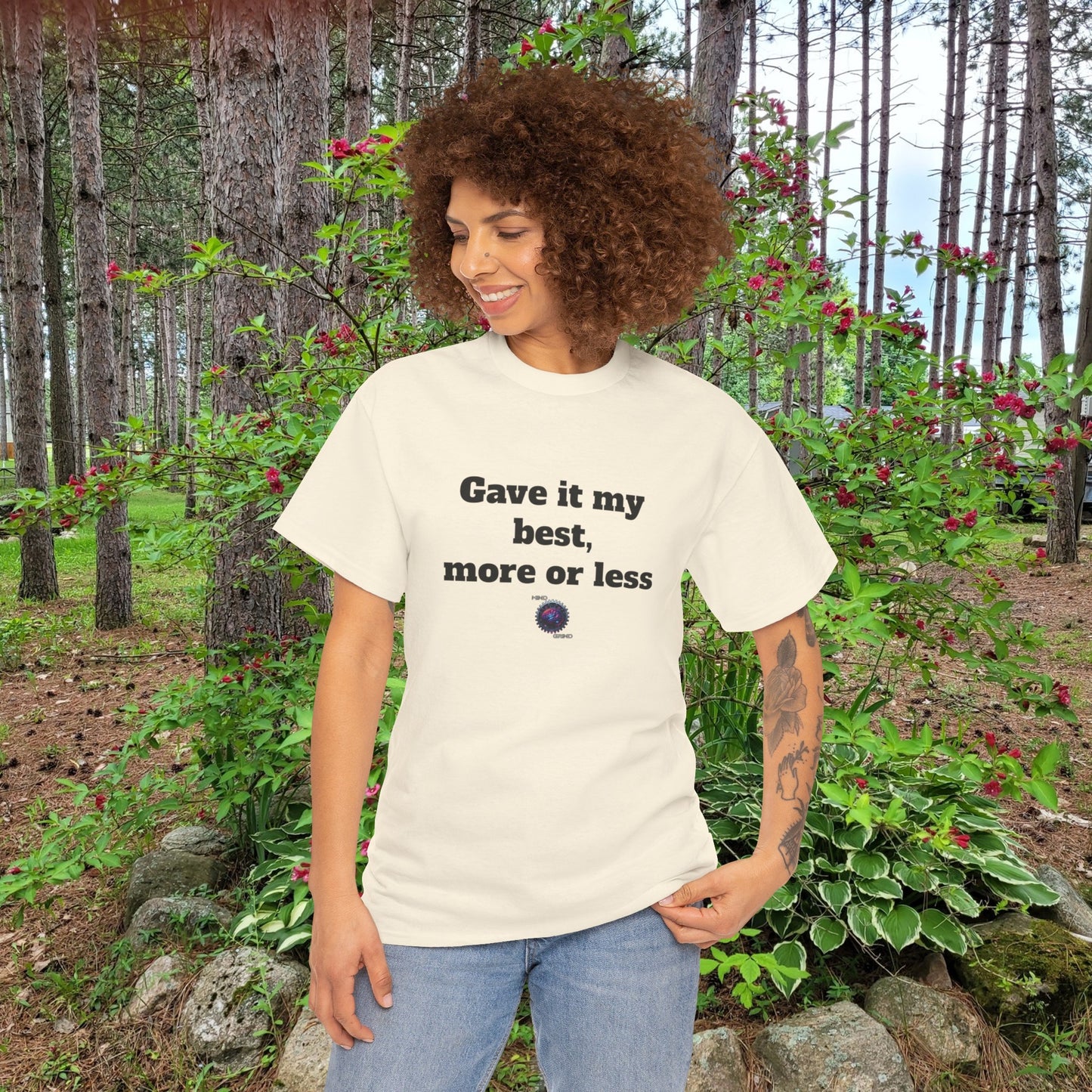 Gave it my best, more or less - Unisex Heavy Cotton Tee - Small Logo