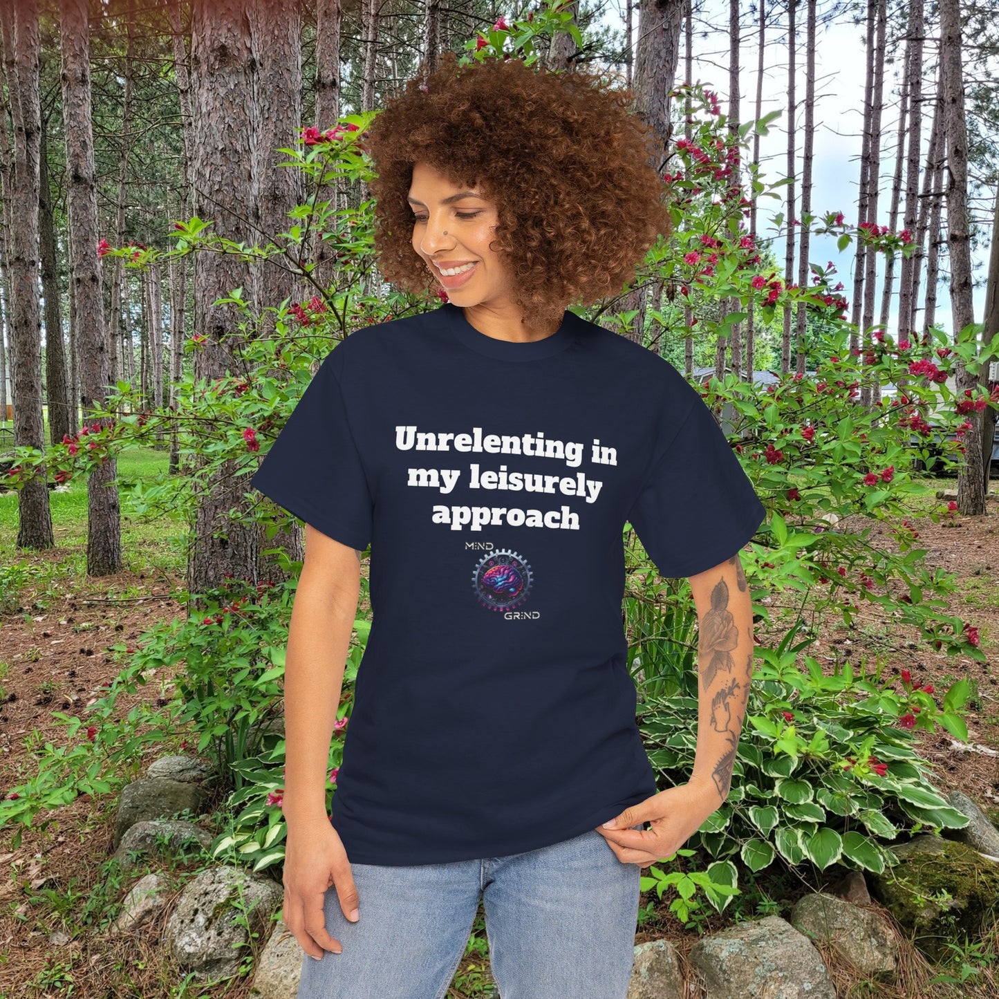 Unrelenting in my leisurely approach - Unisex Heavy Cotton Tee - Large Logo