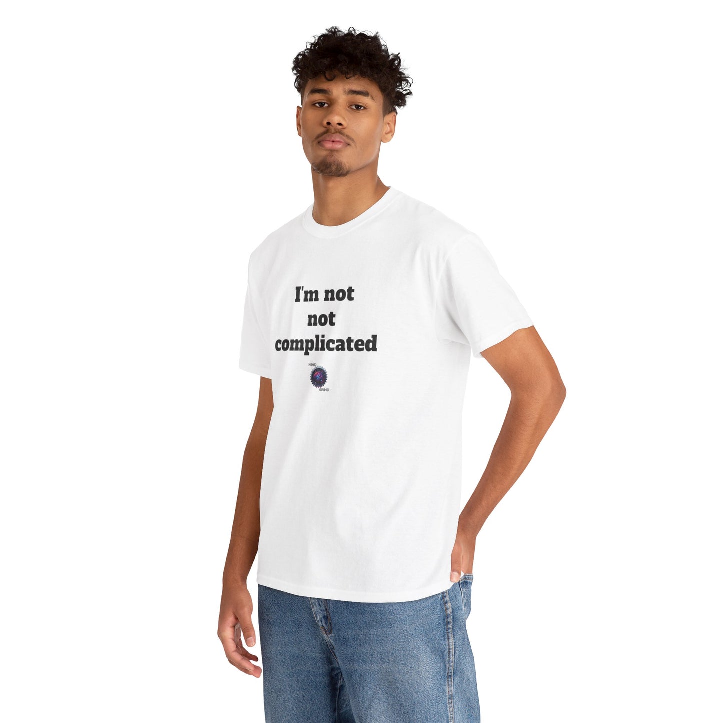 I'm not not complicated - Unisex Heavy Cotton Tee - Small Logo