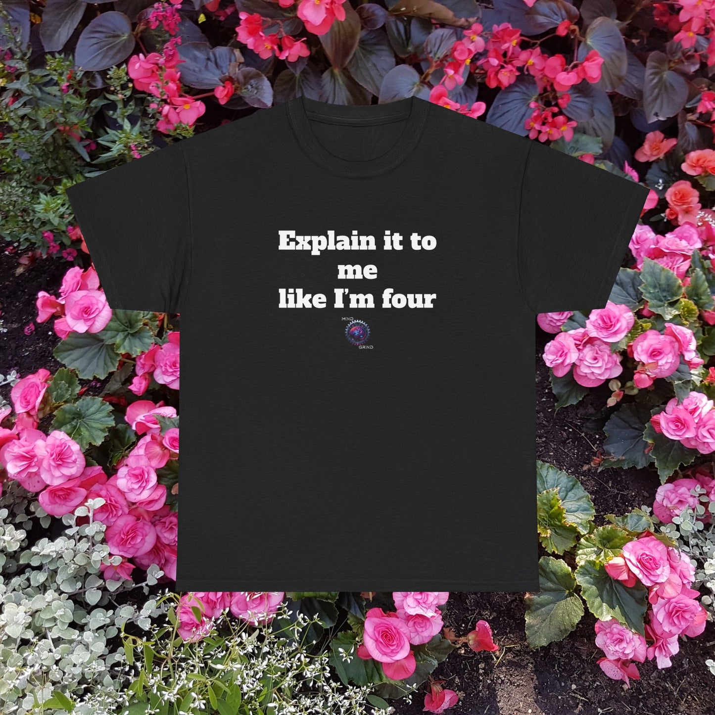Explain it to me like I'm four - Unisex Heavy Cotton Tee - Small Logo
