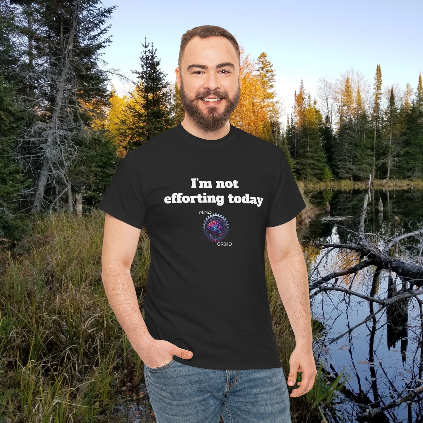 I'm not efforting today - Unisex Heavy Cotton Tee - Large Logo