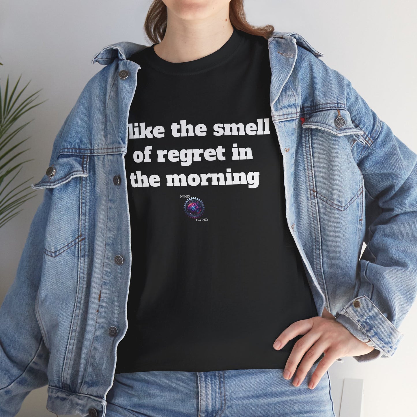 I like the smell of regret in the morning - Unisex Heavy Cotton Tee - Small Logo