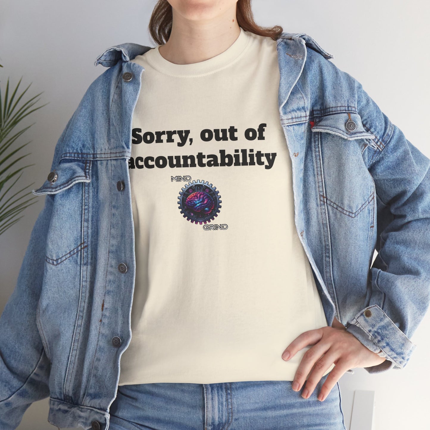 Sorry, out of accountability - Unisex Heavy Cotton Tee - Large Logo