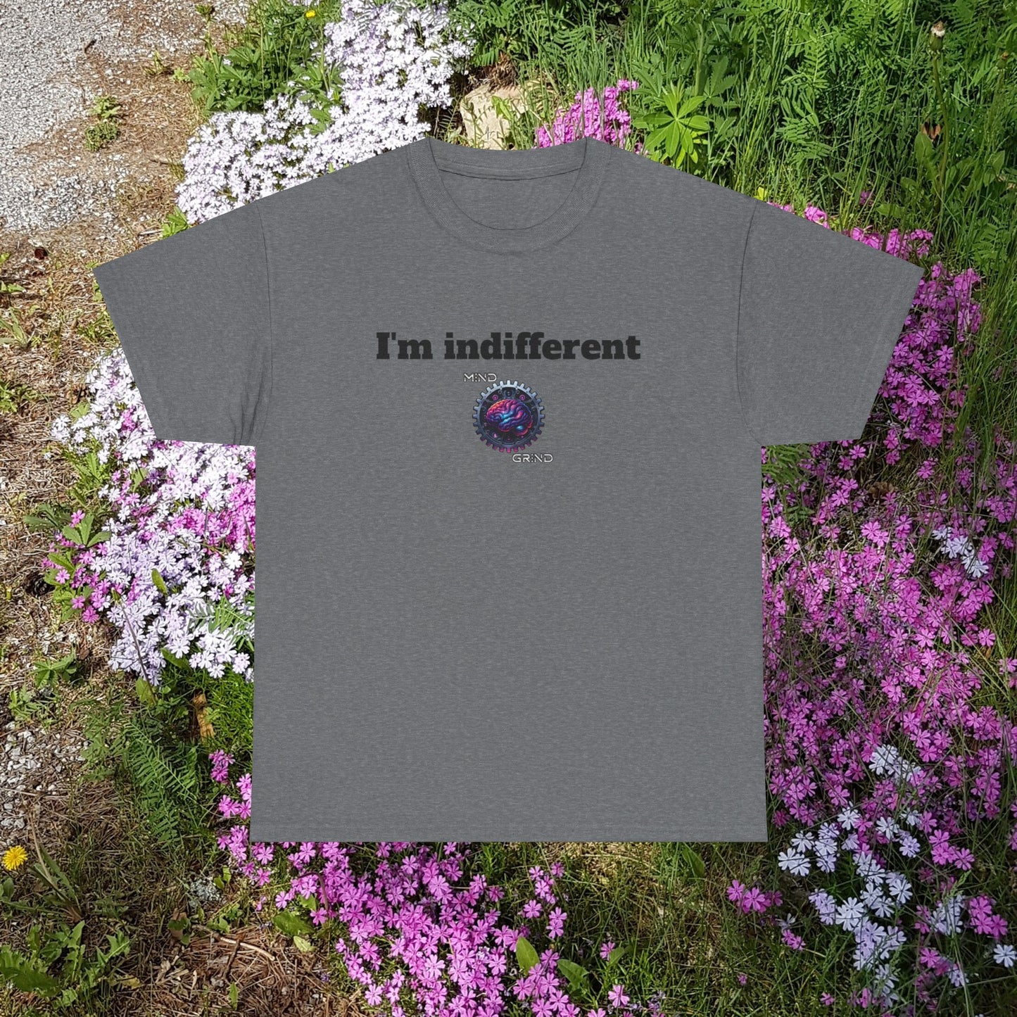 I'm indifferent - Unisex Heavy Cotton Tee - Large Logo