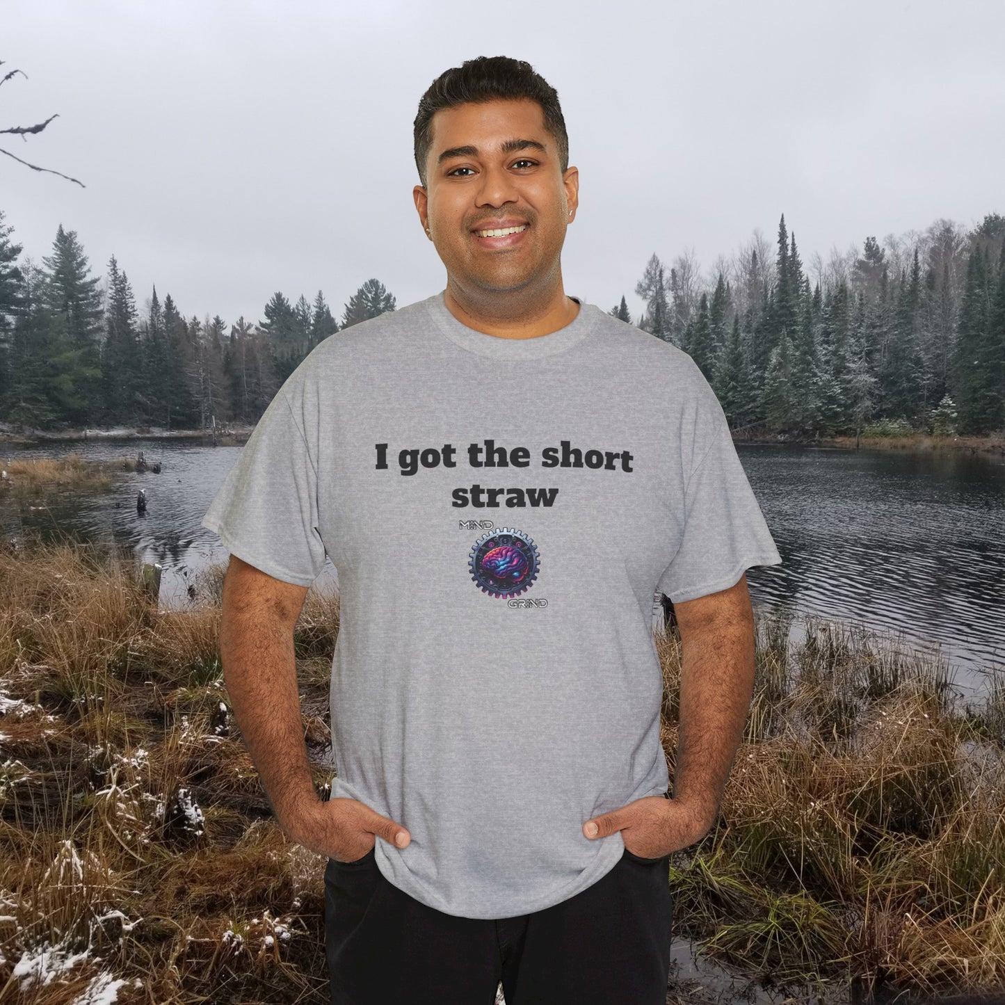 I got the short straw - Unisex Heavy Cotton Tee - Large Logo