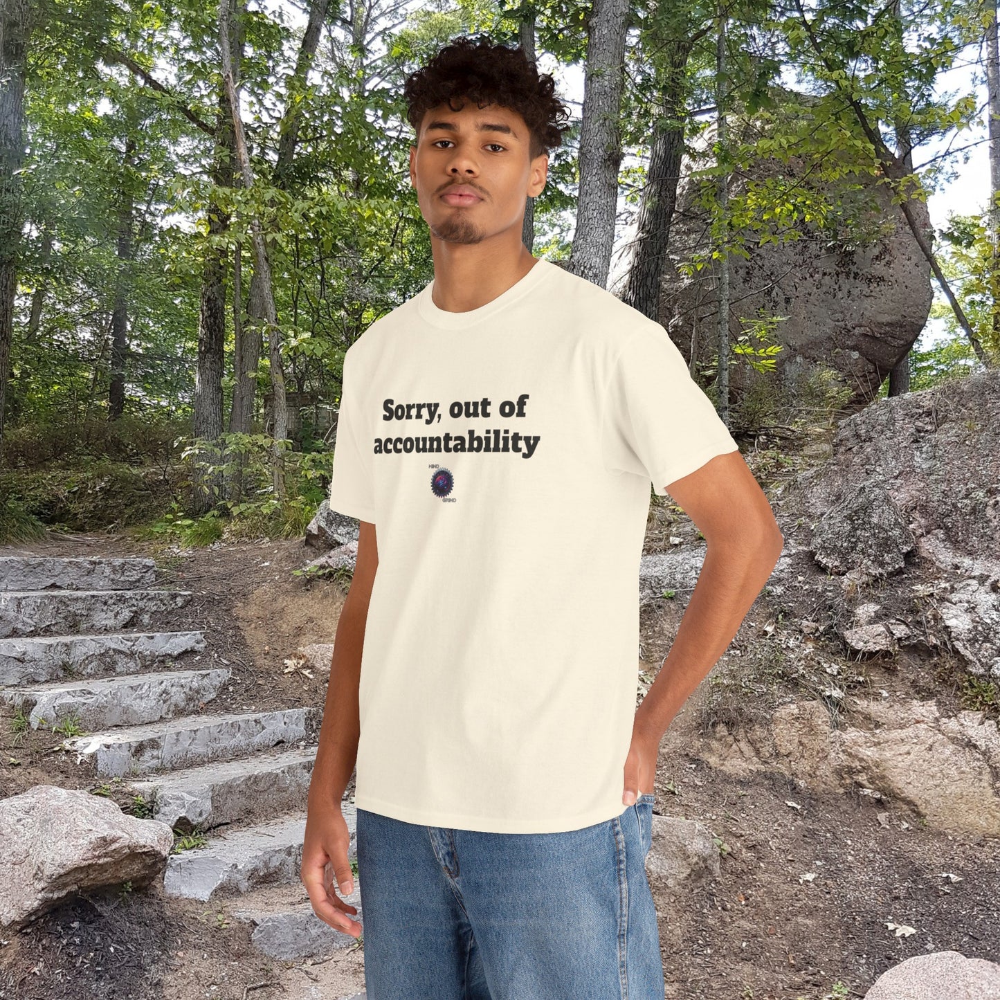 Sorry, out of accountability - Unisex Heavy Cotton Tee - Small Logo