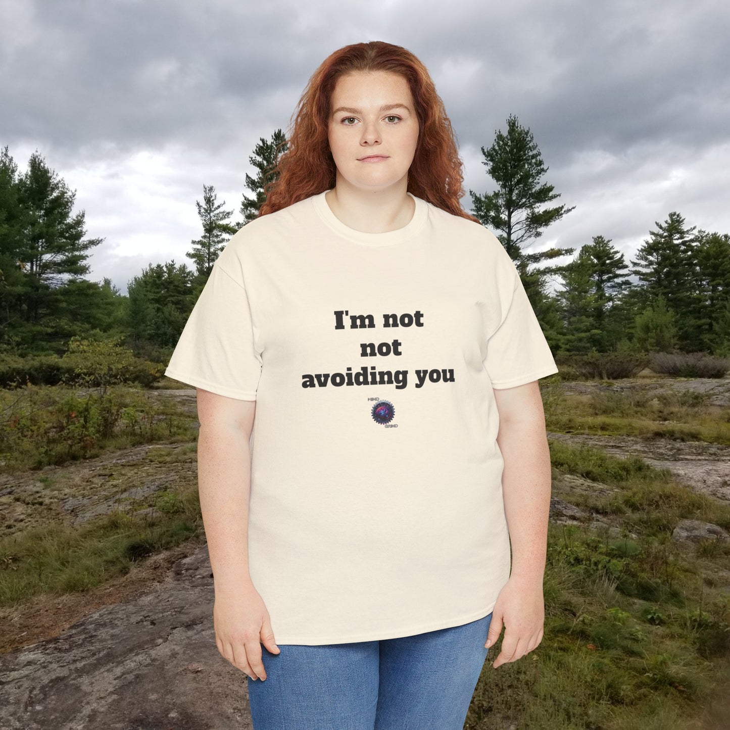 I'm not not avoiding you - Unisex Heavy Cotton Tee - Small Logo