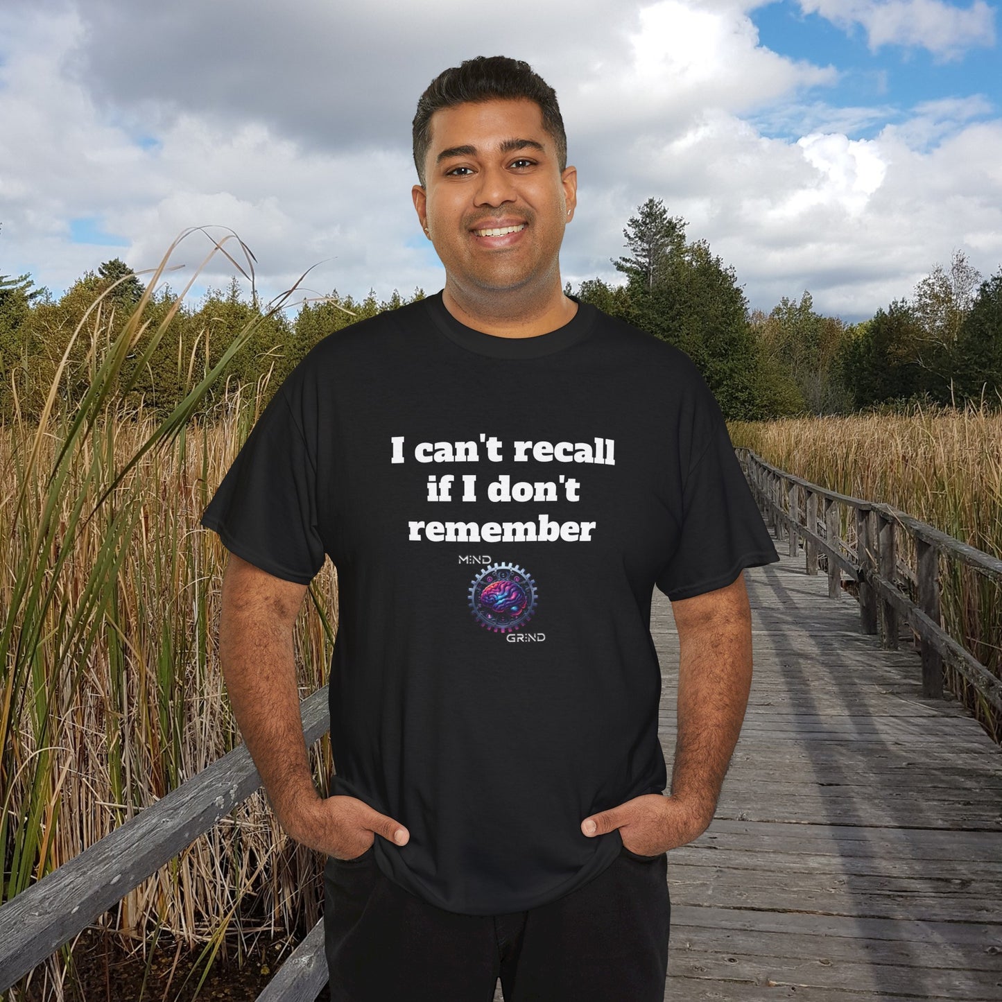 I can't recall if I don't remember - Unisex Heavy Cotton Tee - Large Logo