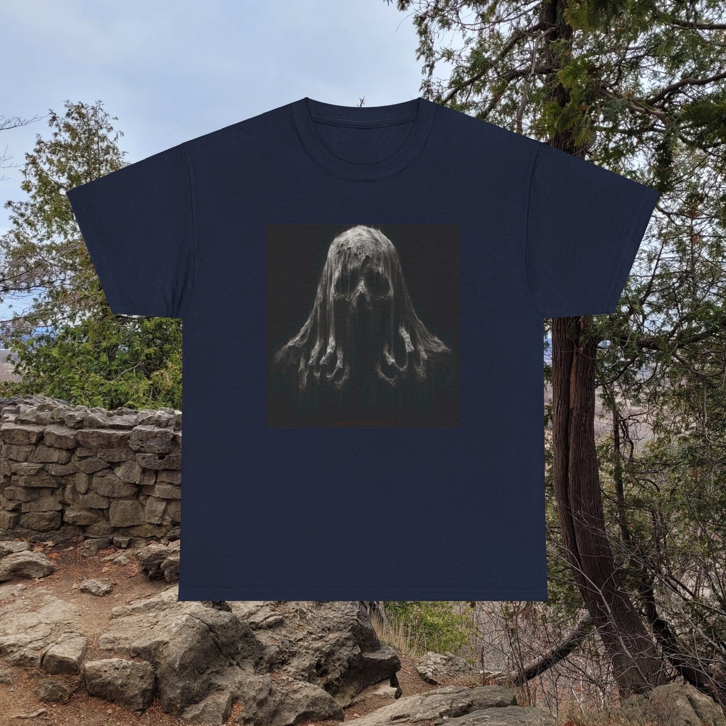 Horror Skull Shroud - Unisex Heavy Cotton Tee