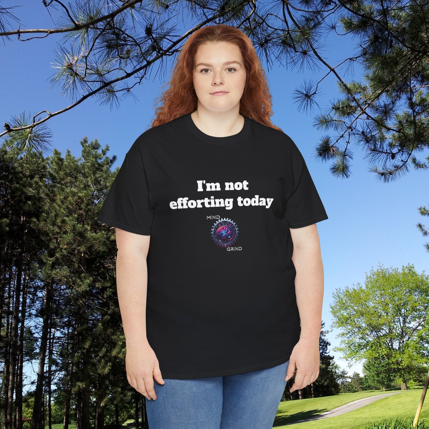 I'm not efforting today - Unisex Heavy Cotton Tee - Large Logo