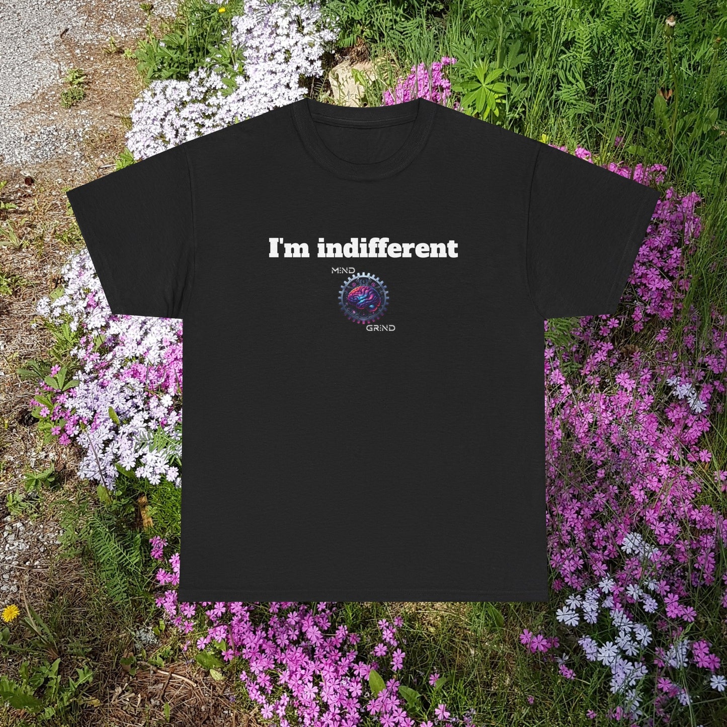 I'm indifferent - Unisex Heavy Cotton Tee - Large Logo