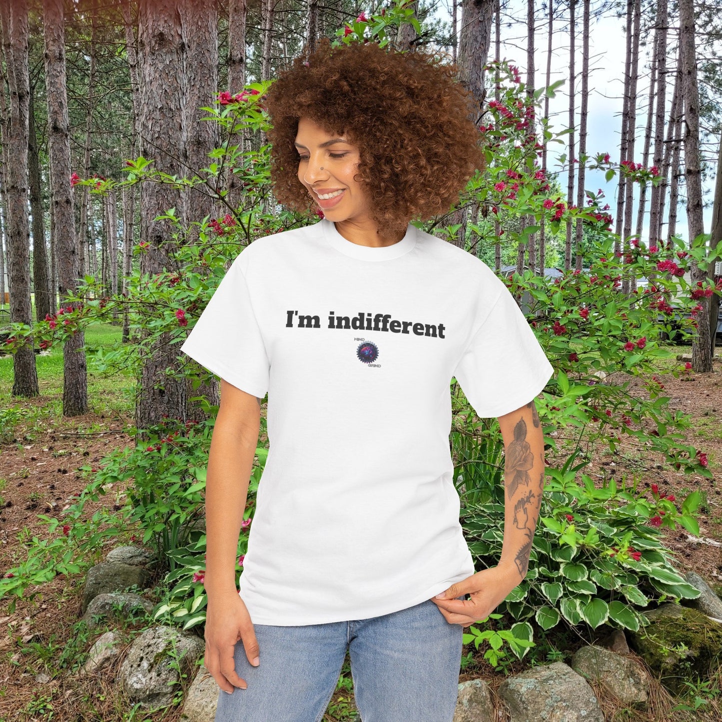 I'm indifferent - Unisex Heavy Cotton Tee - Small Logo