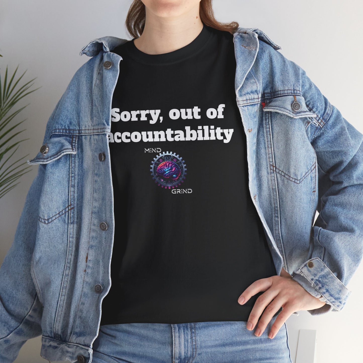 Sorry, out of accountability - Unisex Heavy Cotton Tee - Large Logo