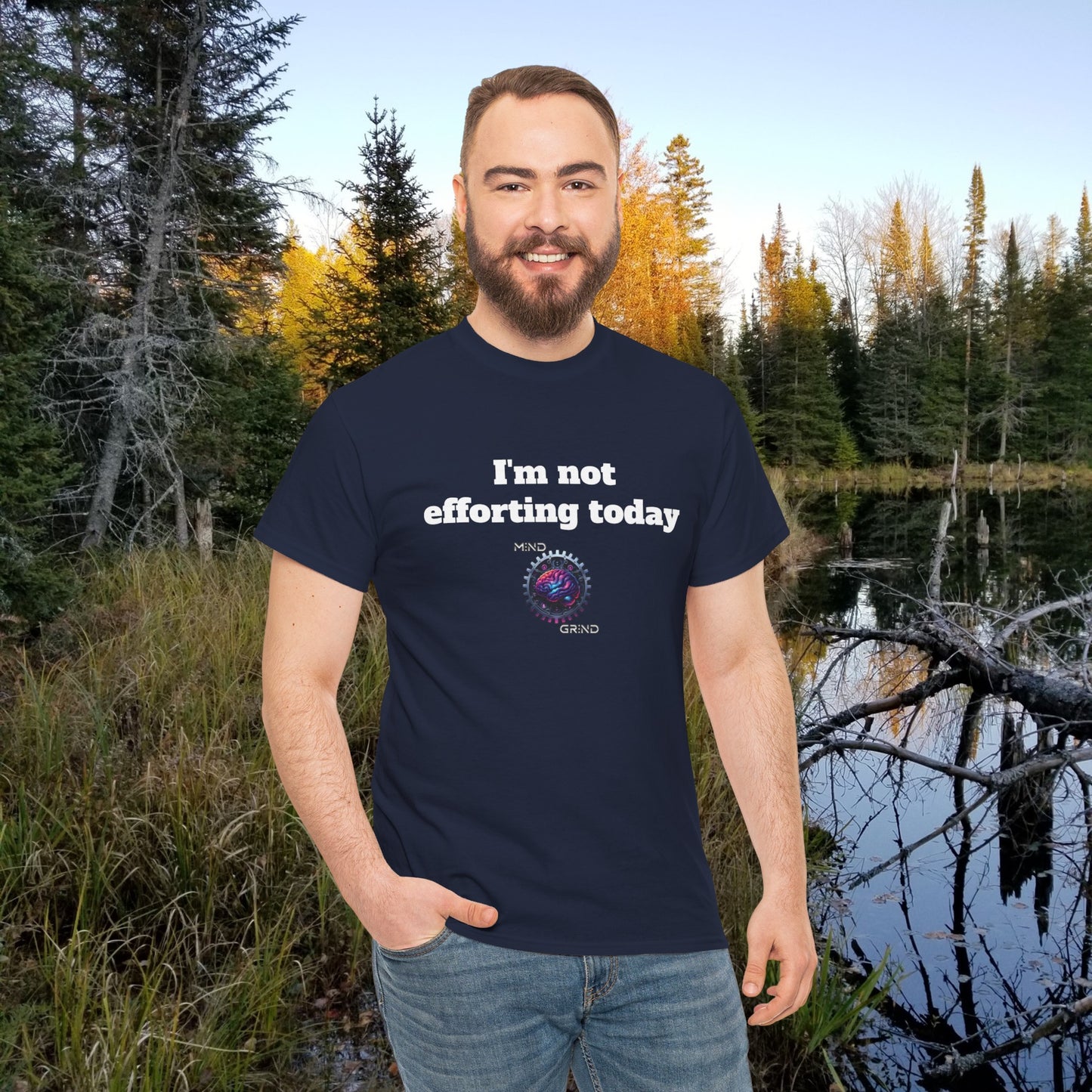 I'm not efforting today - Unisex Heavy Cotton Tee - Large Logo