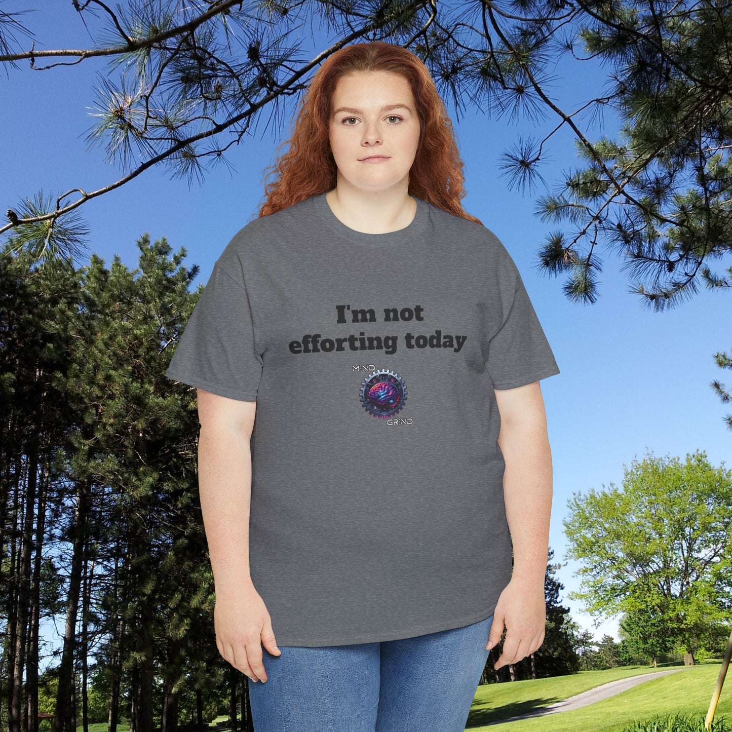 I'm not efforting today - Unisex Heavy Cotton Tee - Large Logo