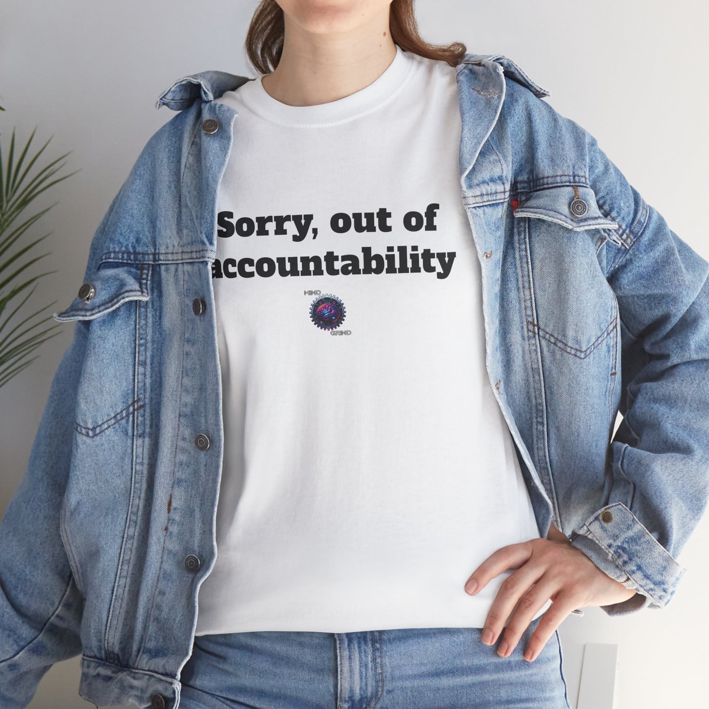 Sorry, out of accountability - Unisex Heavy Cotton Tee - Small Logo
