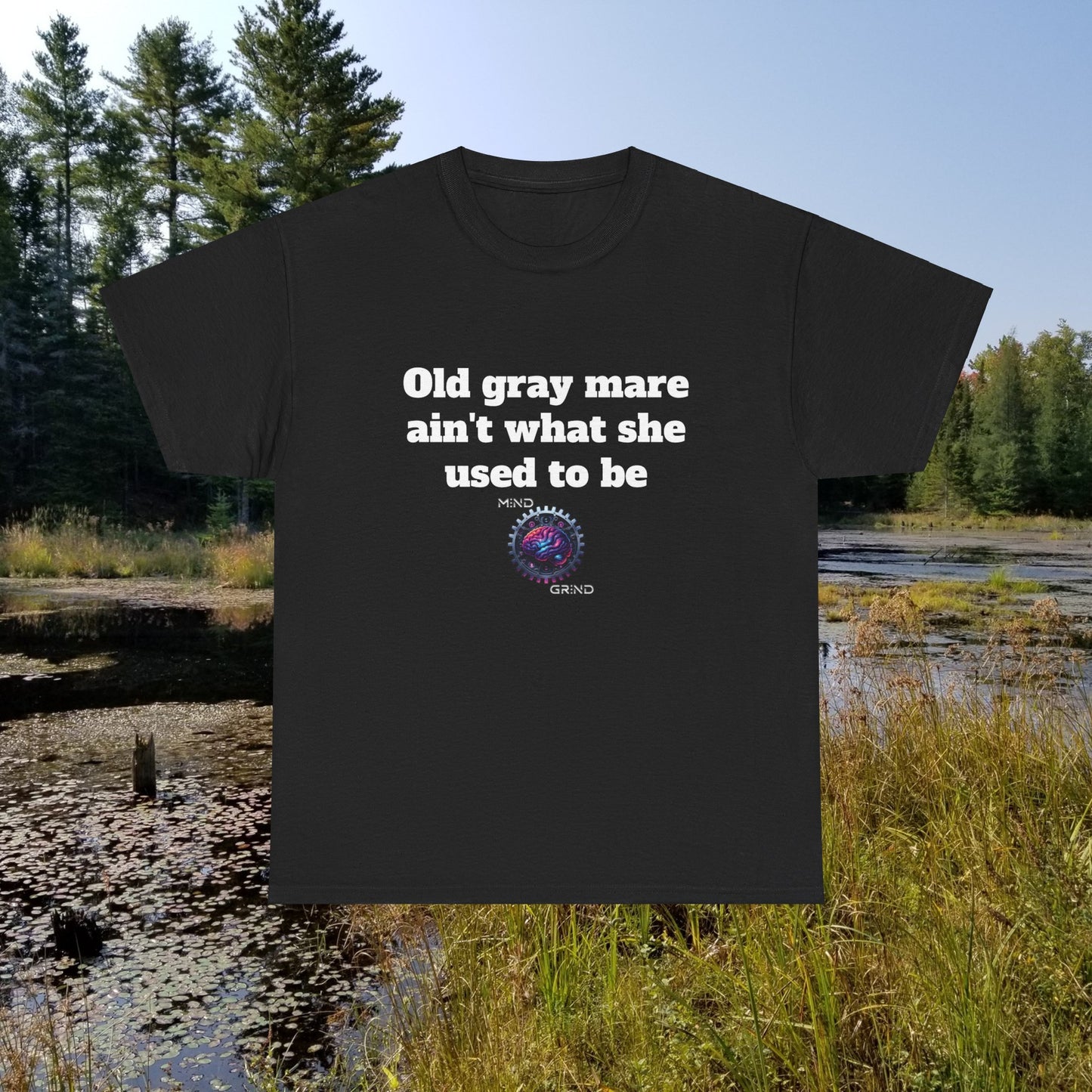 Old gray mare ain't what she used to be - Unisex Heavy Cotton Tee - Large Logo