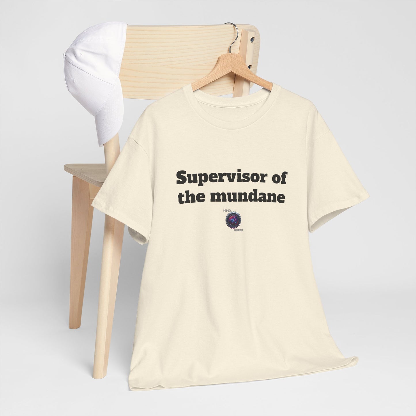 Supervisor of the mundane - Unisex Heavy Cotton Tee - Small Logo