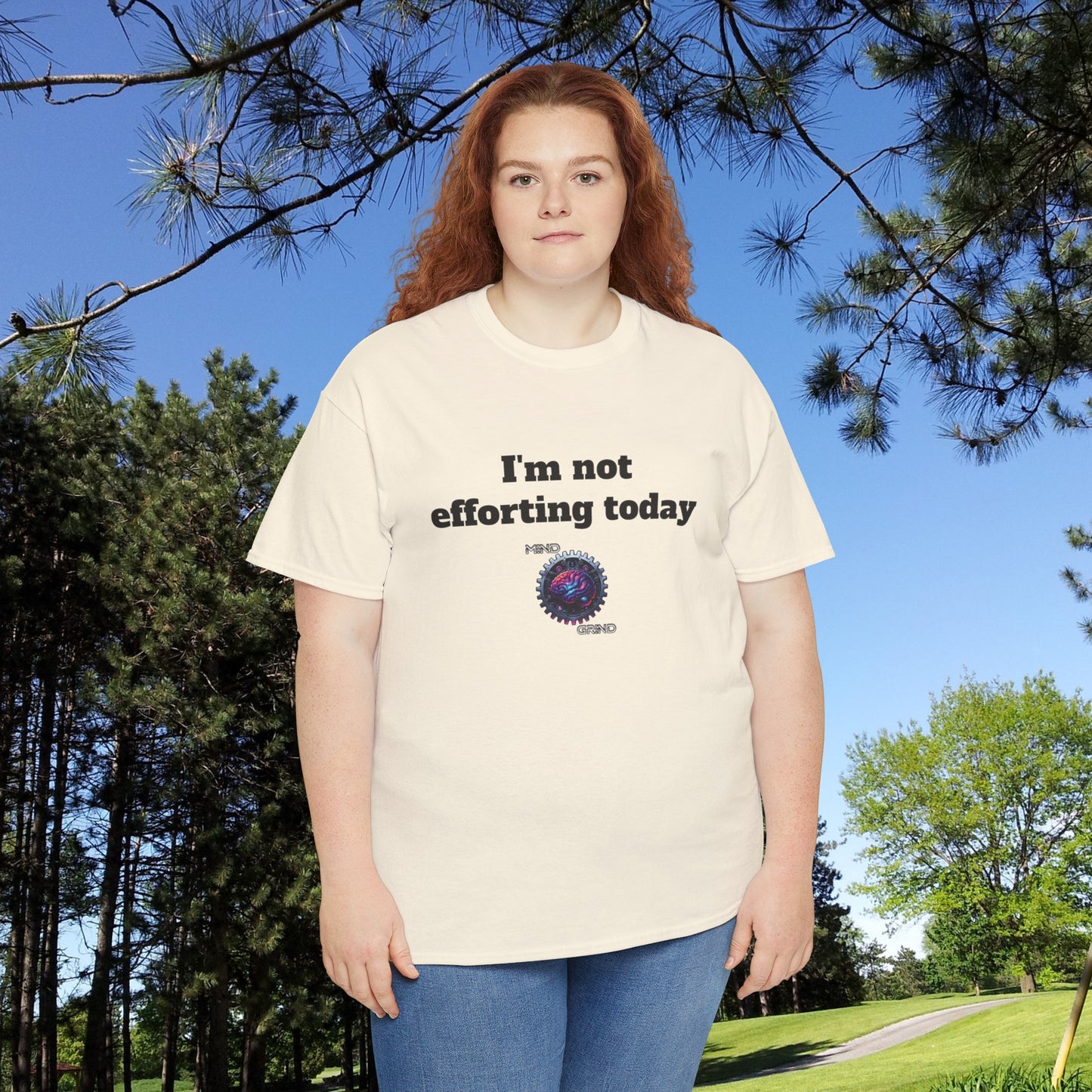 I'm not efforting today - Unisex Heavy Cotton Tee - Large Logo