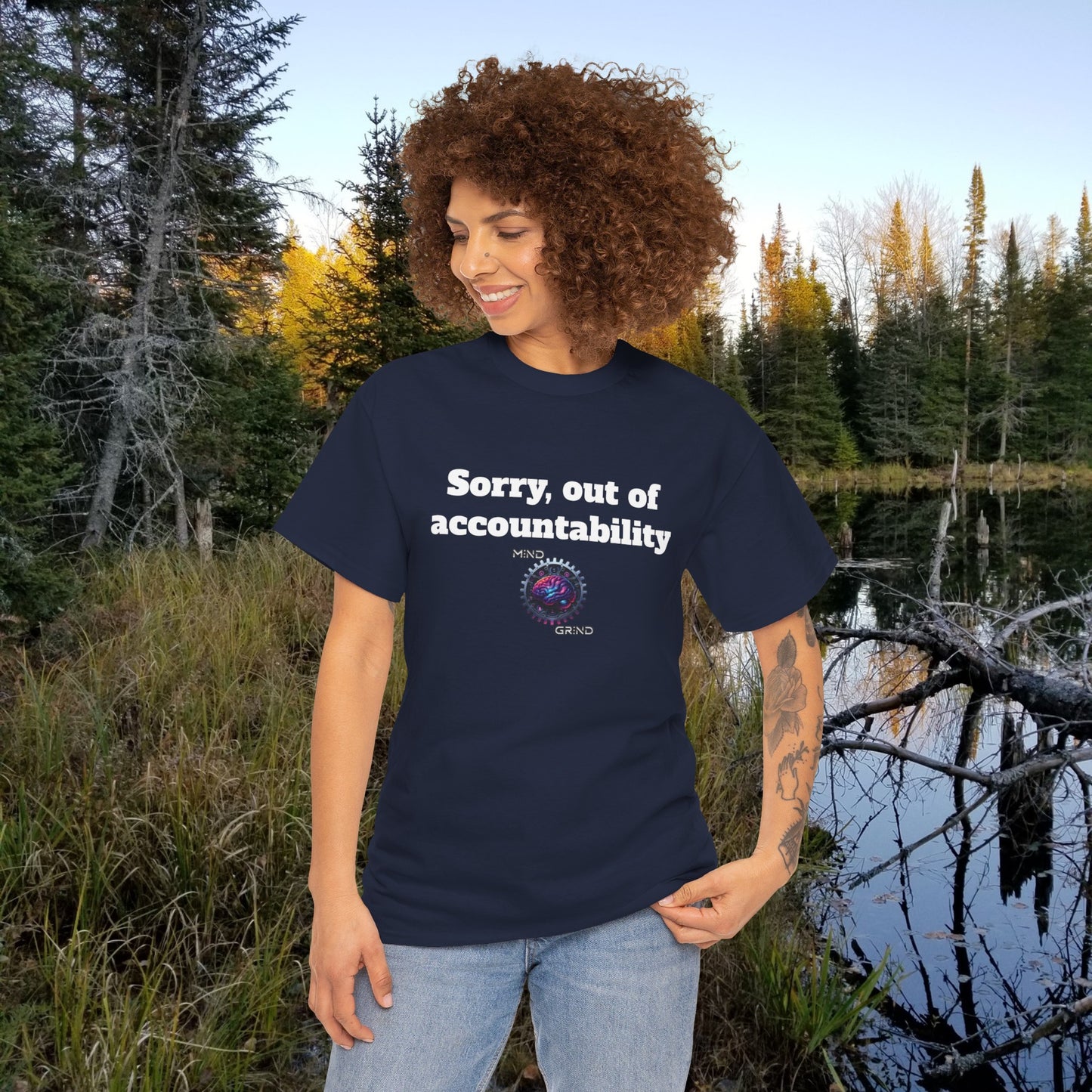 Sorry, out of accountability - Unisex Heavy Cotton Tee - Large Logo
