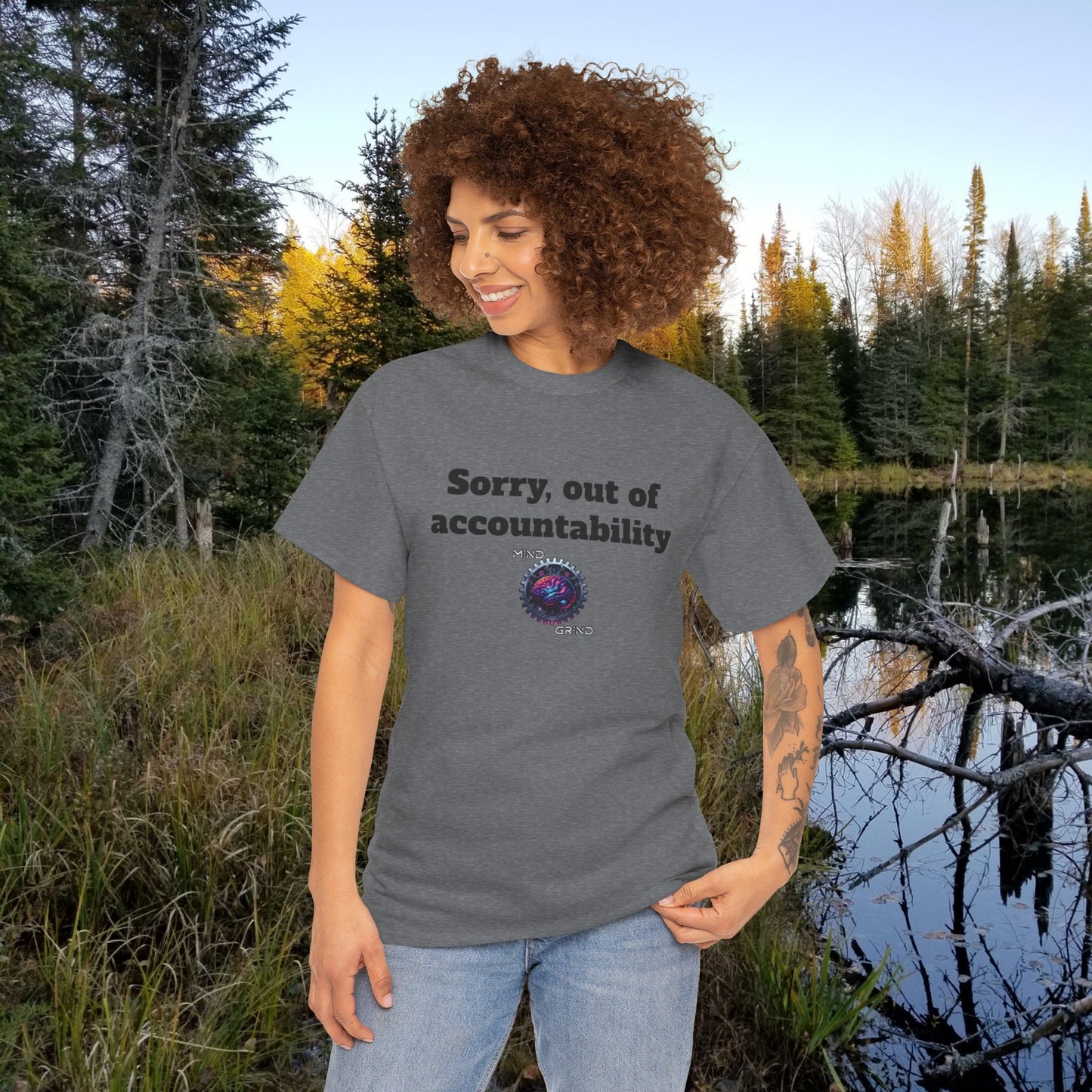 Sorry, out of accountability - Unisex Heavy Cotton Tee - Large Logo