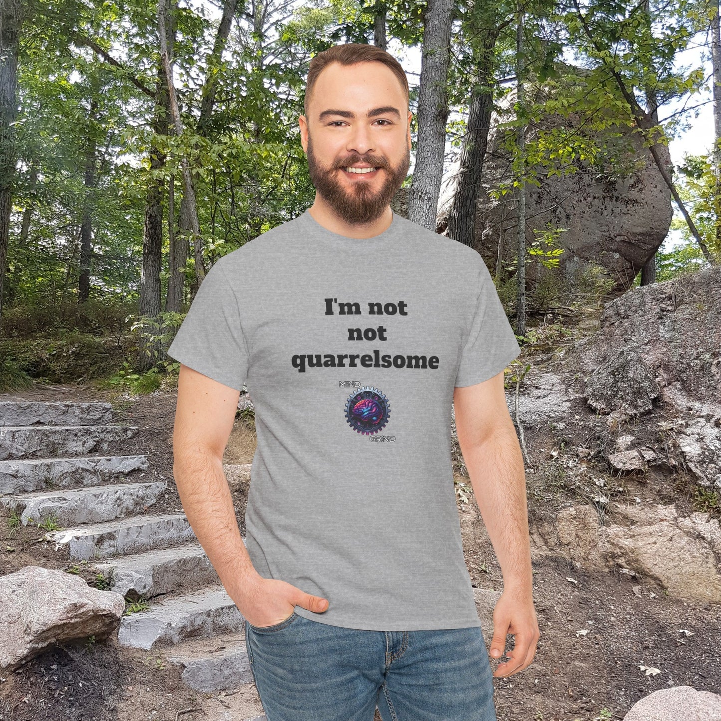 I'm not not quarrelsome - Unisex Heavy Cotton Tee - Large Logo
