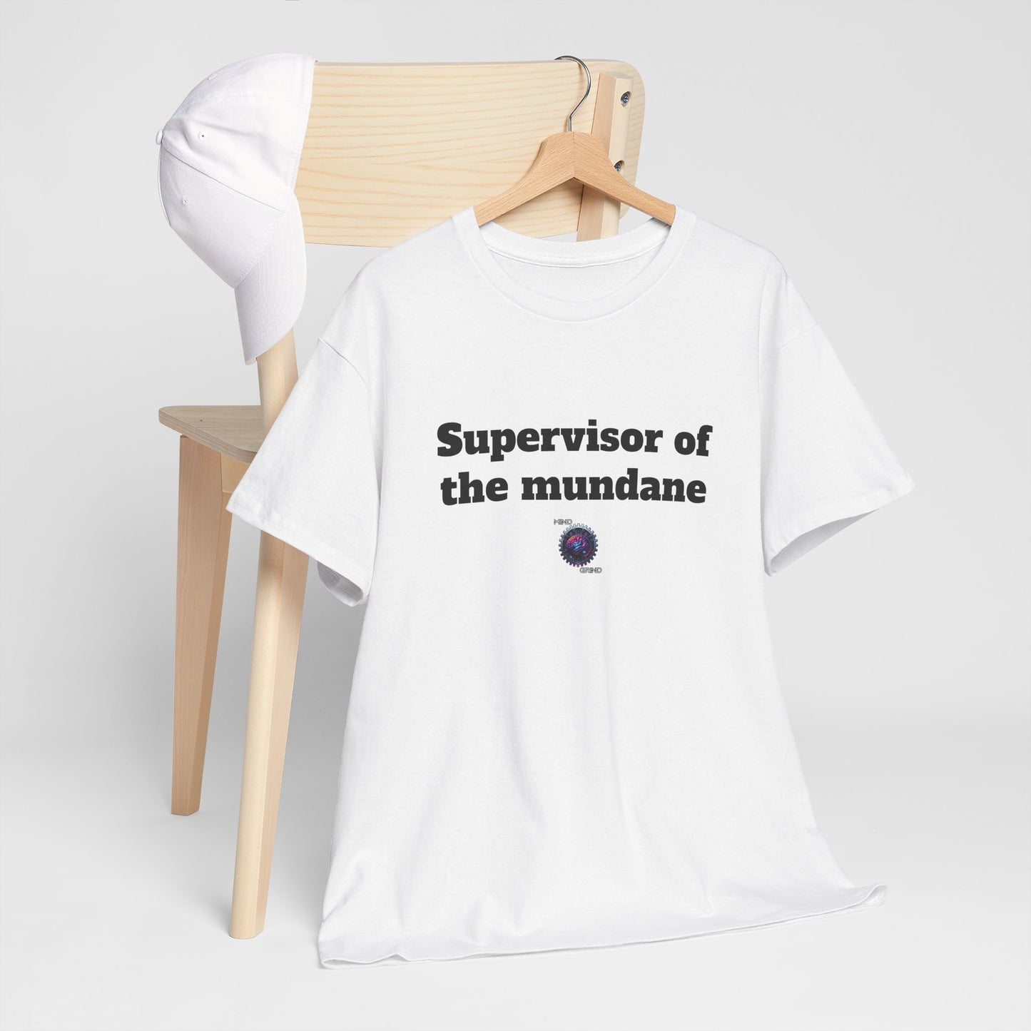 Supervisor of the mundane - Unisex Heavy Cotton Tee - Small Logo