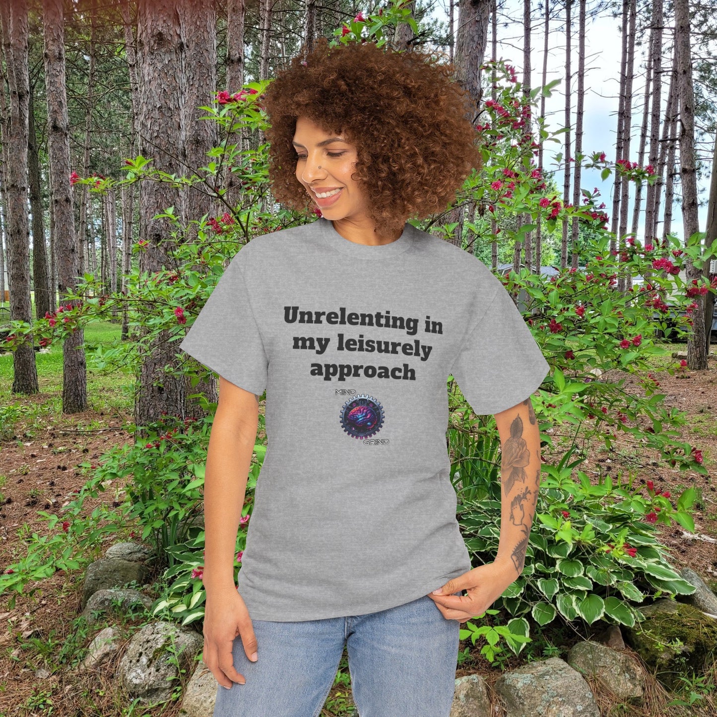 Unrelenting in my leisurely approach - Unisex Heavy Cotton Tee - Large Logo