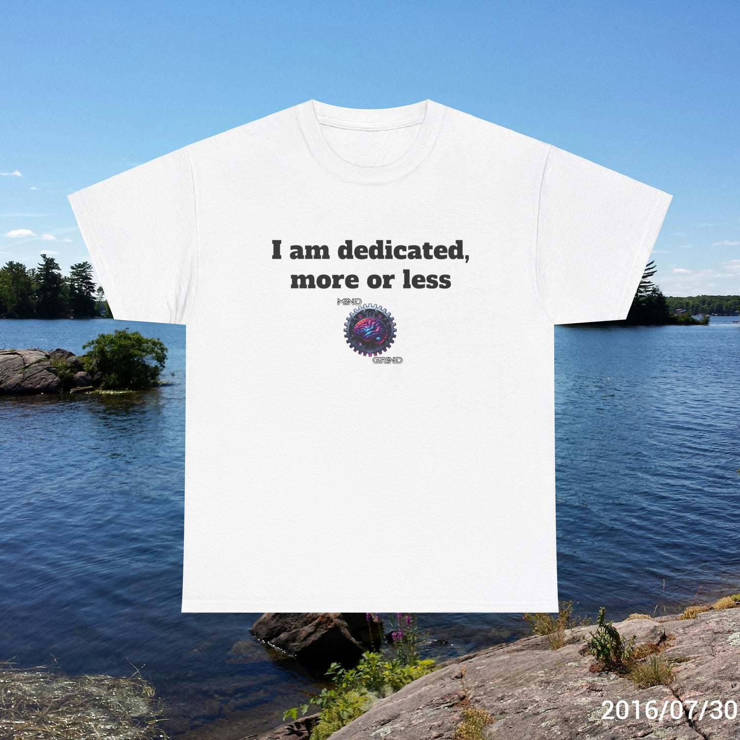 I am dedicated, more or less - Unisex Heavy Cotton Tee - Large Logo