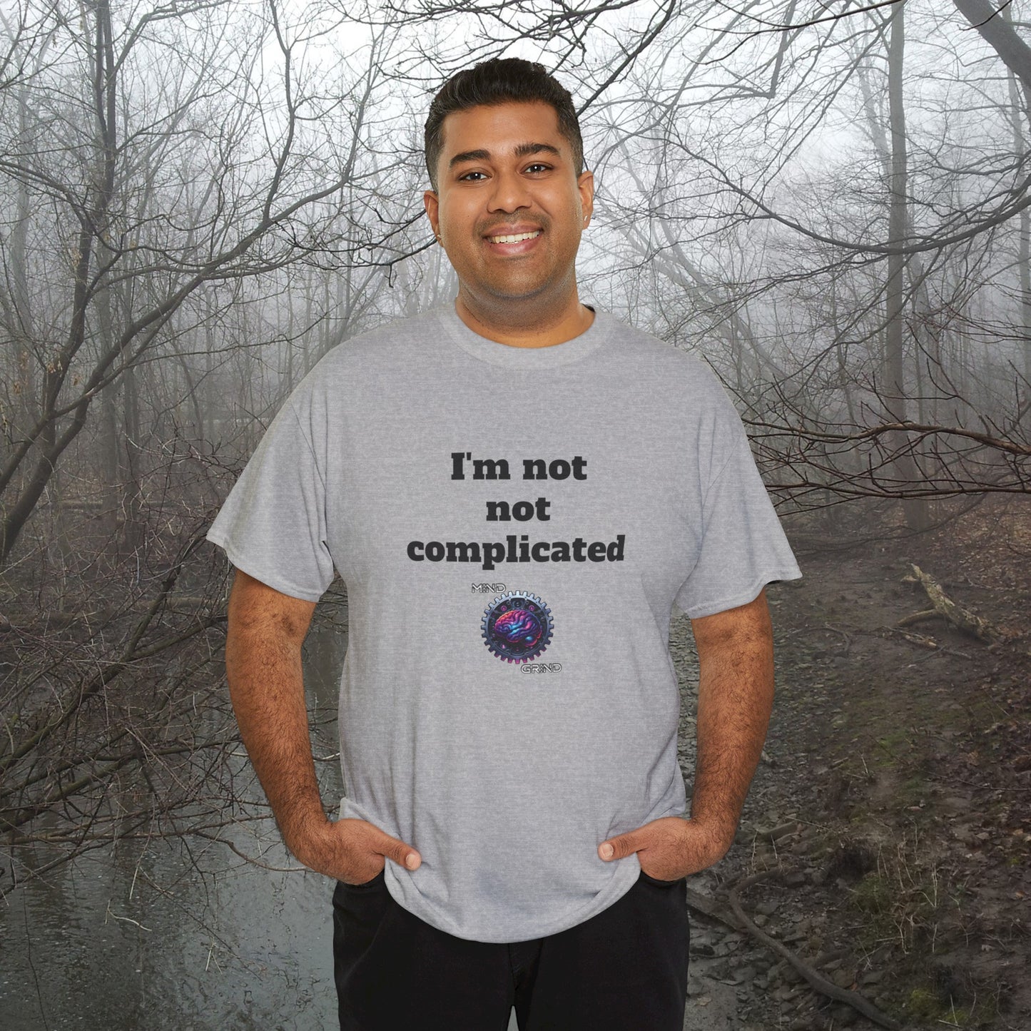 I'm not not complicated - Unisex Heavy Cotton Tee - Large Logo