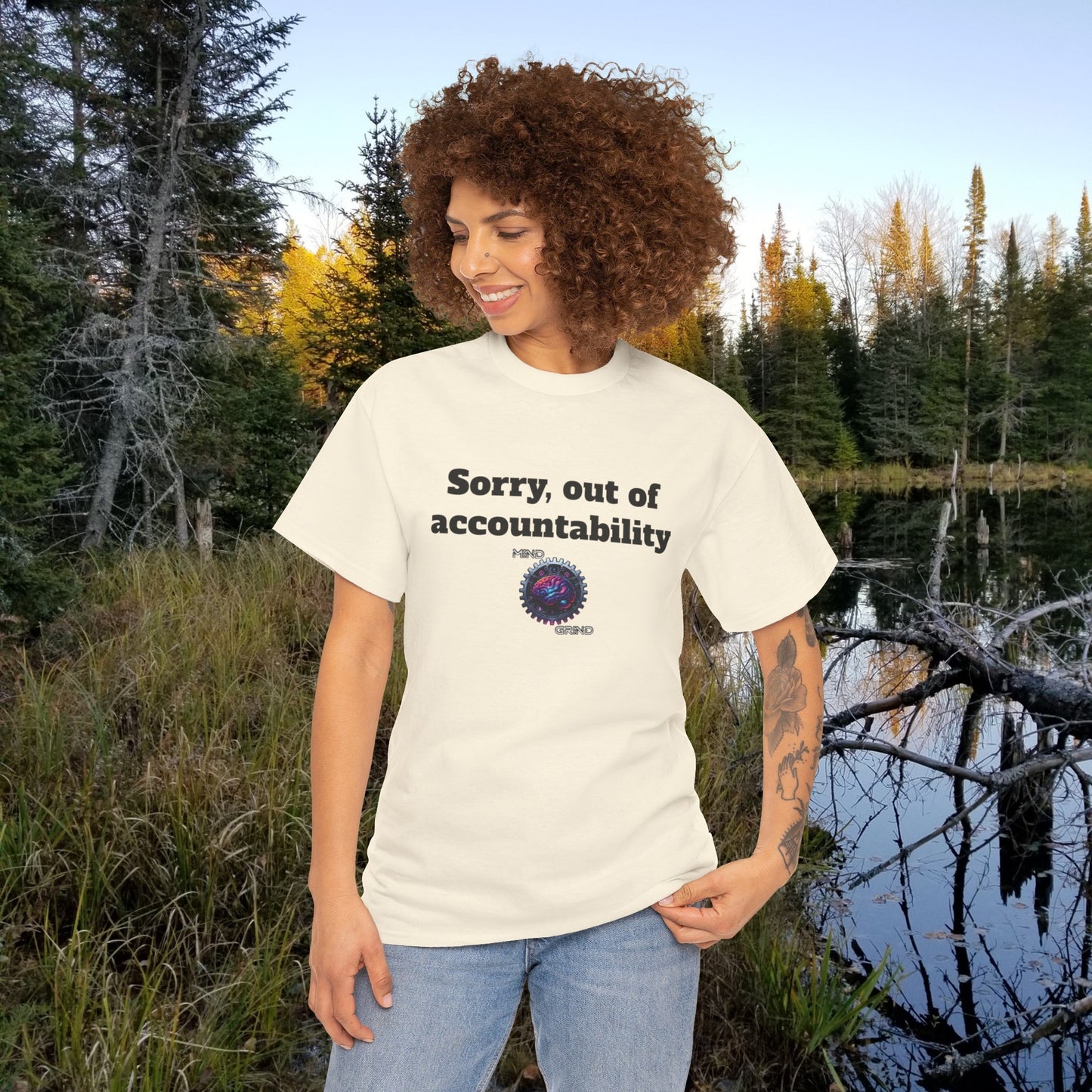 Sorry, out of accountability - Unisex Heavy Cotton Tee - Large Logo