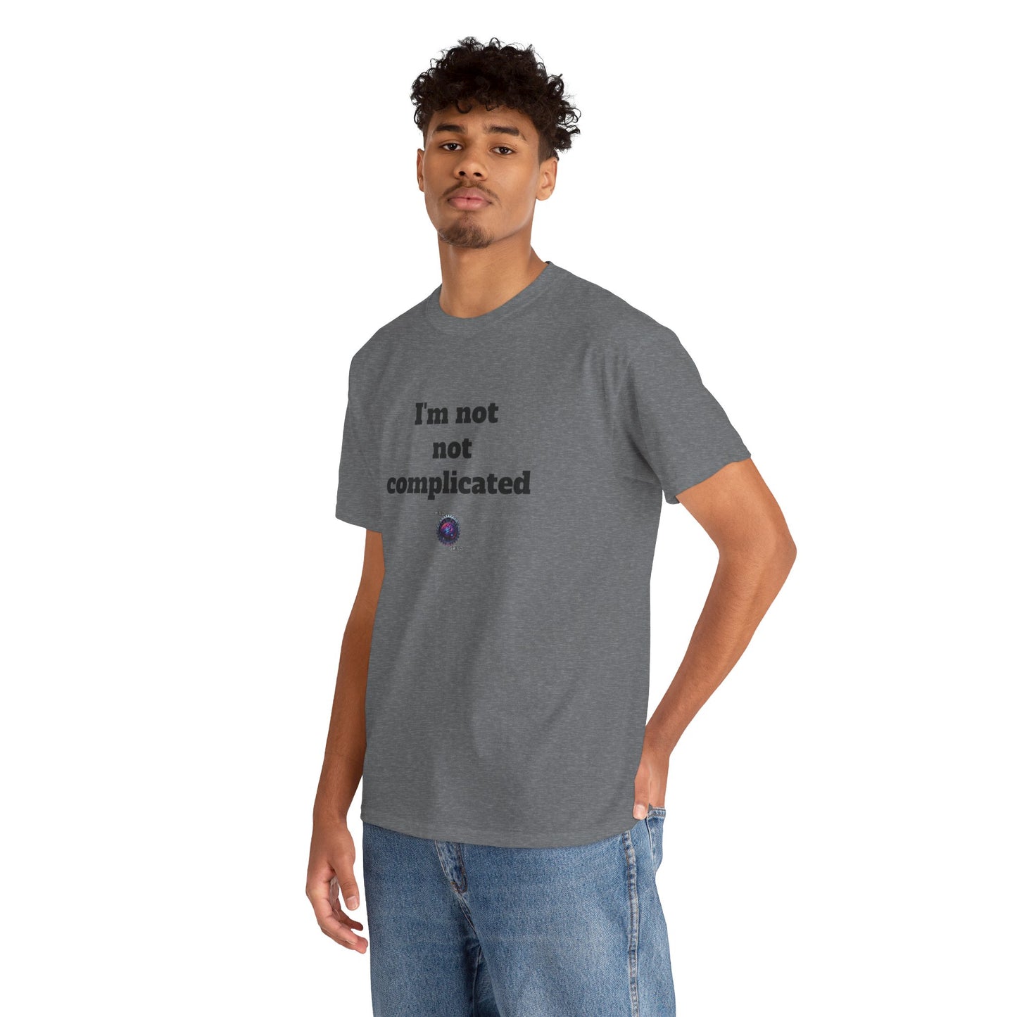 I'm not not complicated - Unisex Heavy Cotton Tee - Small Logo