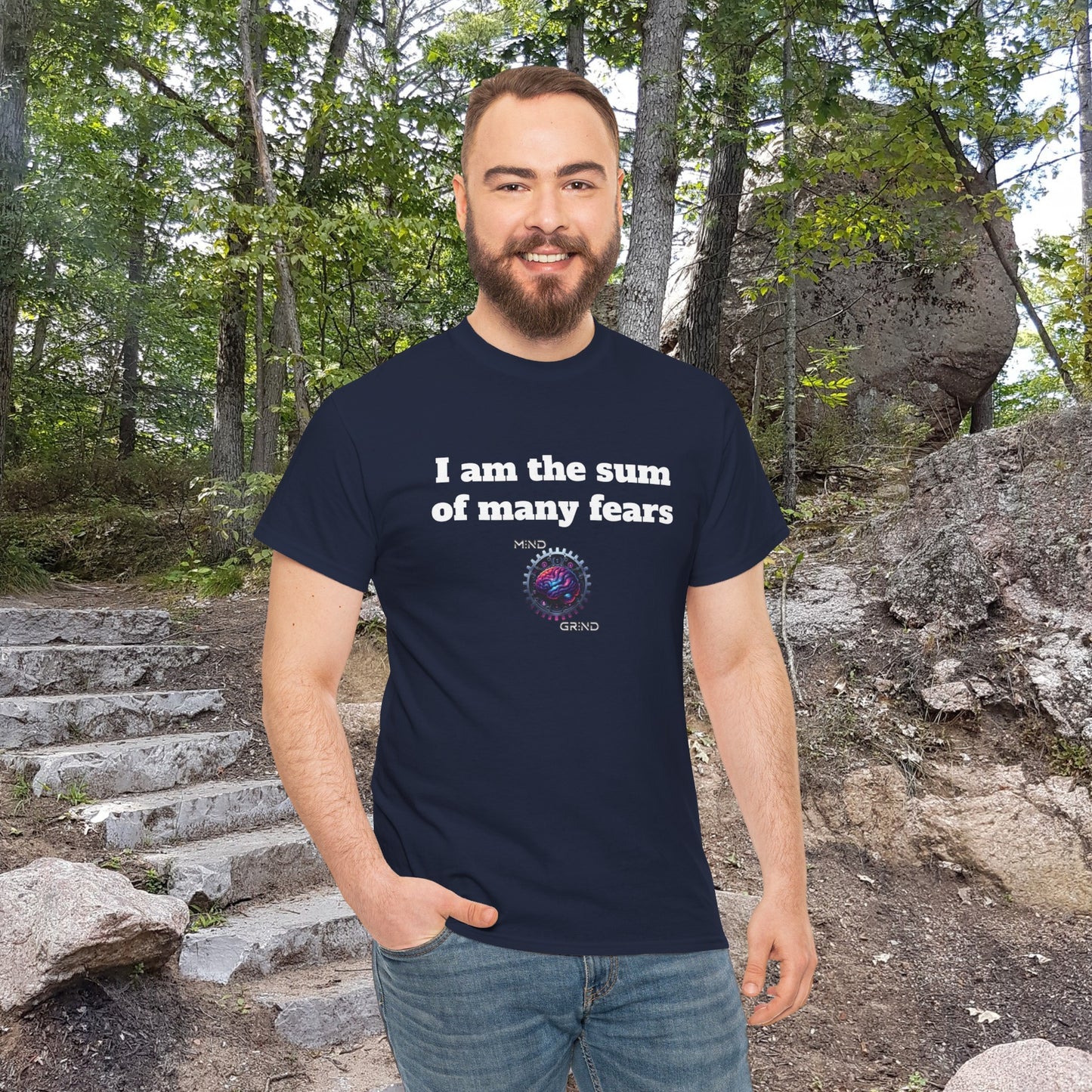 I am the sum of many fears - Unisex Heavy Cotton Tee - Large Logo