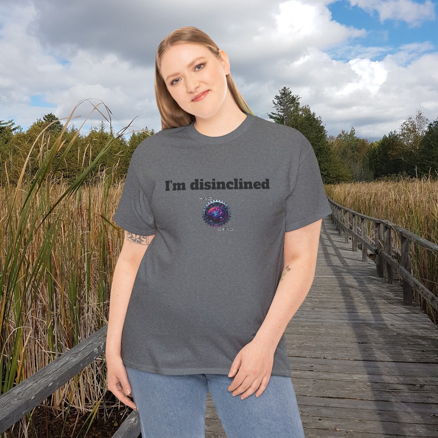 I'm disinclined - Unisex Heavy Cotton Tee - Large Logo