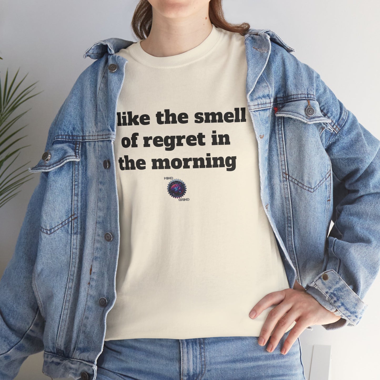 I like the smell of regret in the morning - Unisex Heavy Cotton Tee - Small Logo