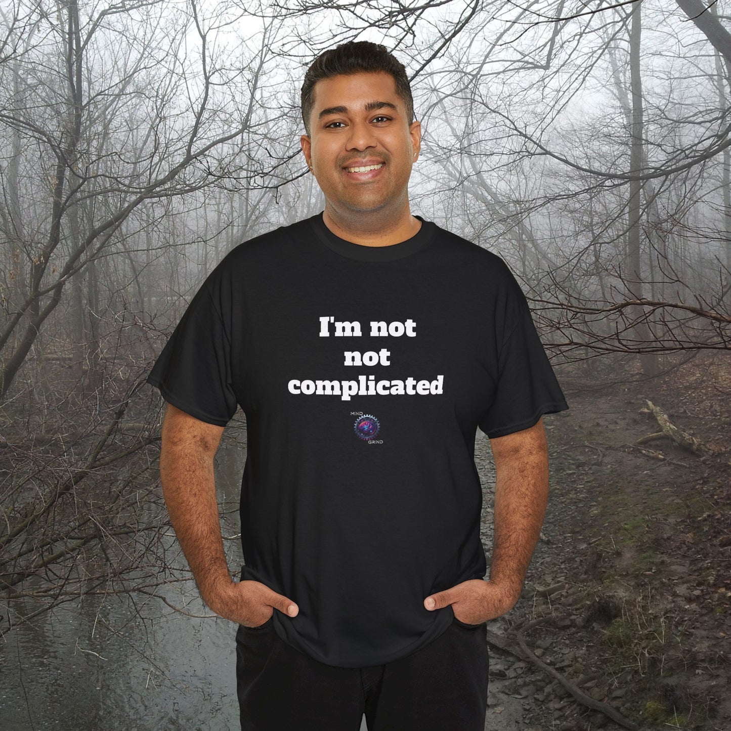 I'm not not complicated - Unisex Heavy Cotton Tee - Small Logo