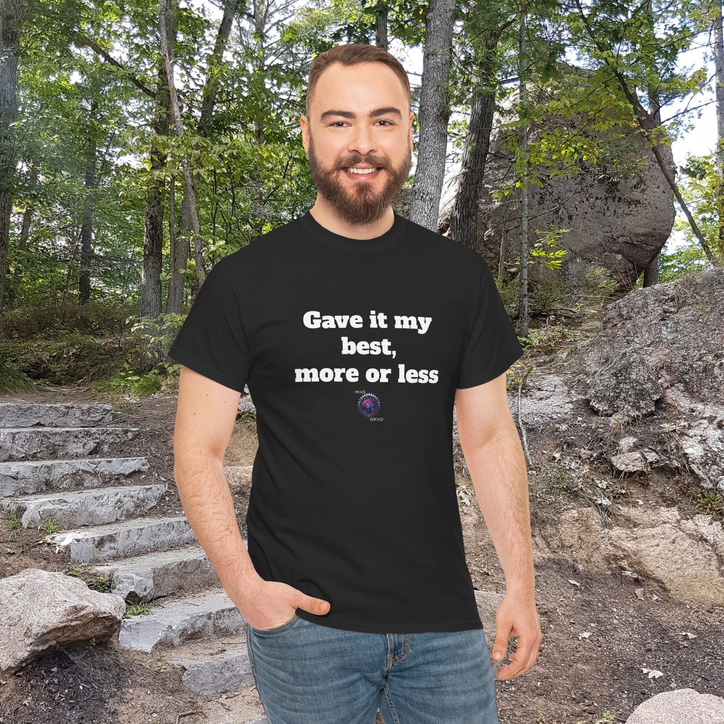 Gave it my best, more or less - Unisex Heavy Cotton Tee - Small Logo