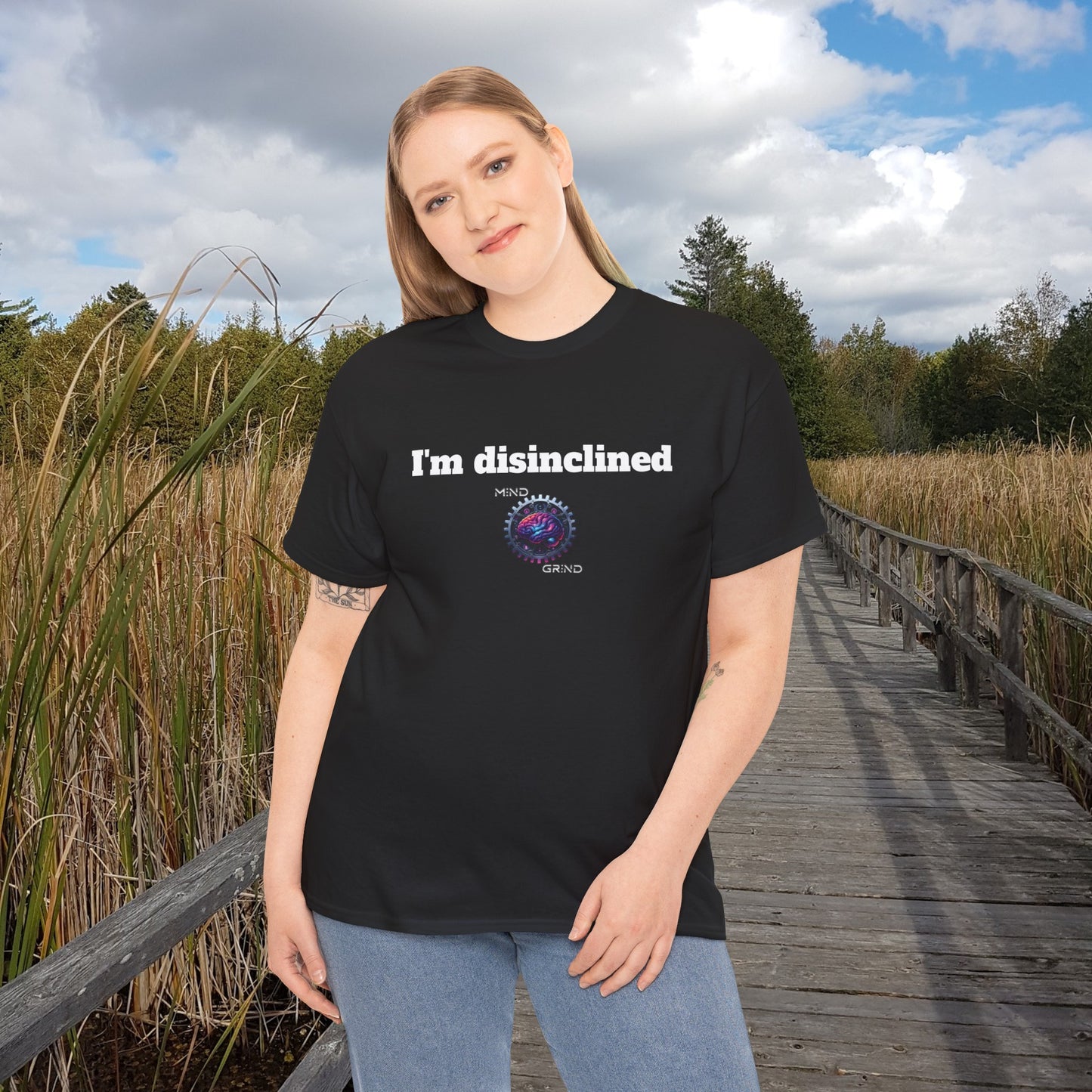 I'm disinclined - Unisex Heavy Cotton Tee - Large Logo