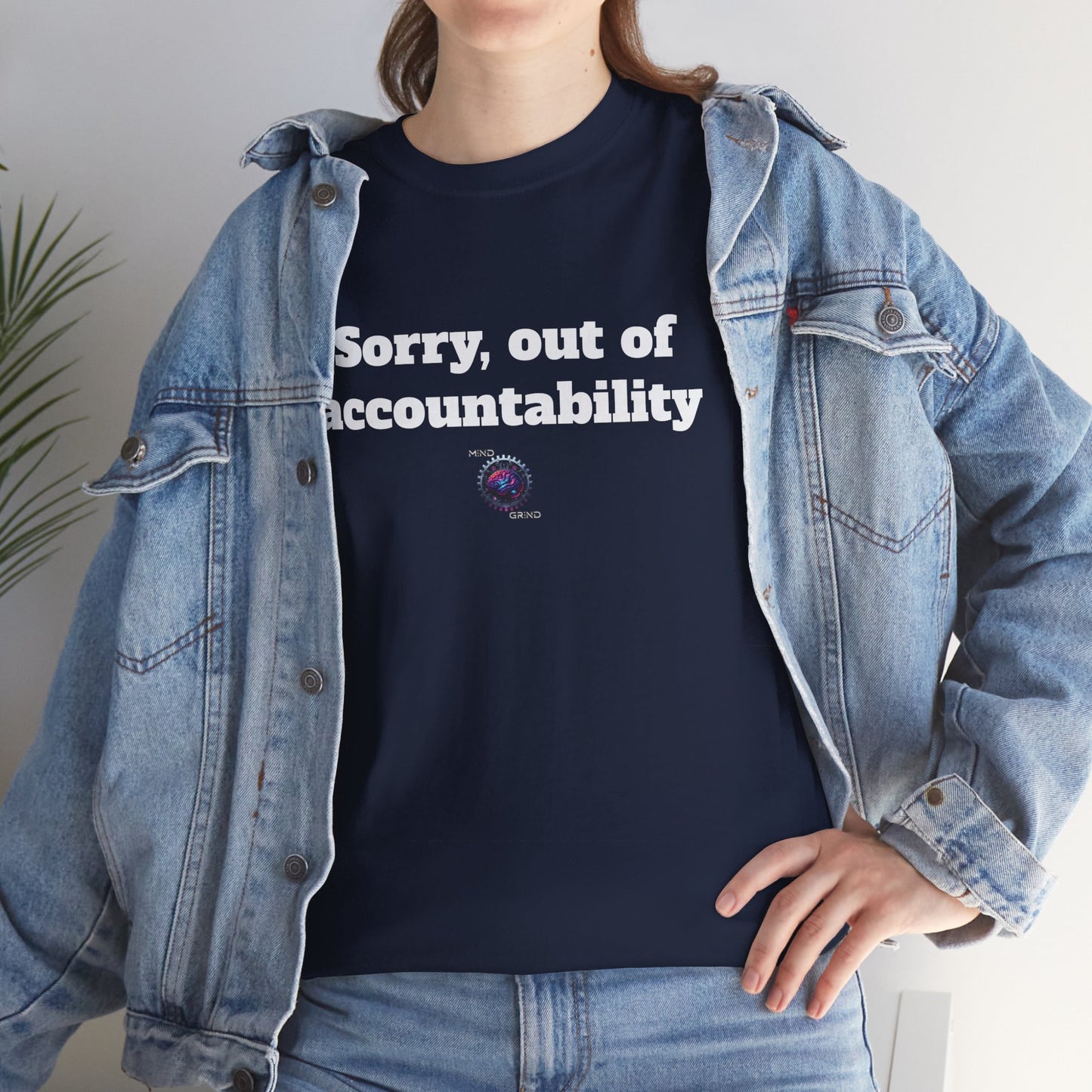 Sorry, out of accountability - Unisex Heavy Cotton Tee - Small Logo