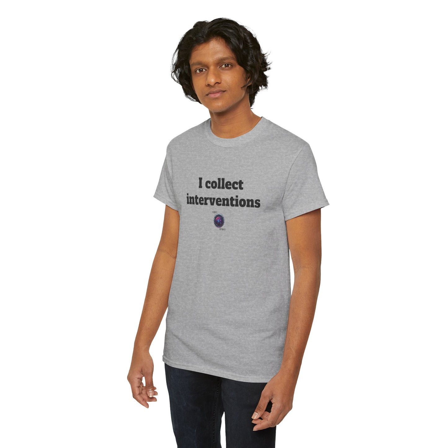 I collect interventions - Unisex Heavy Cotton Tee - Small Logo