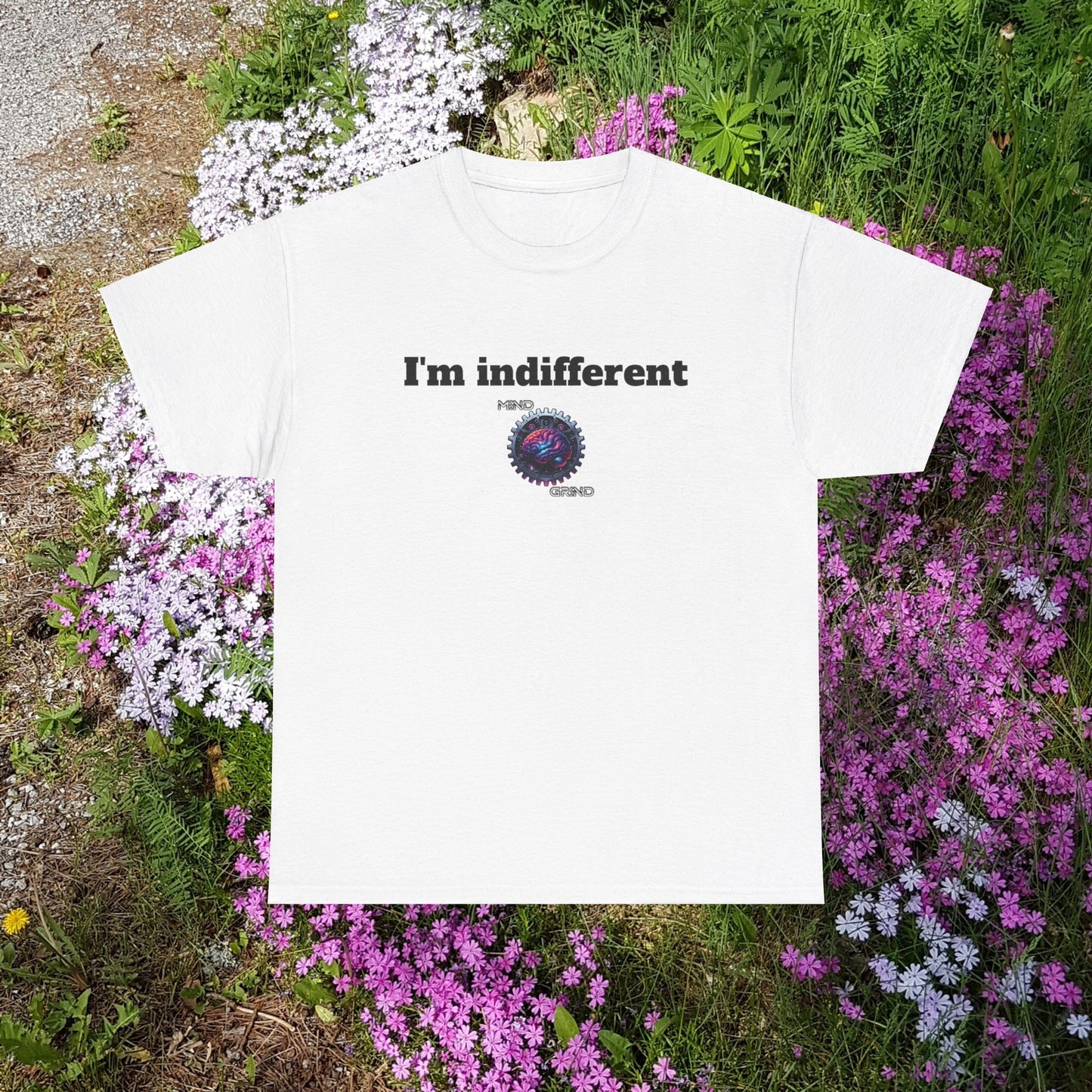 I'm indifferent - Unisex Heavy Cotton Tee - Large Logo