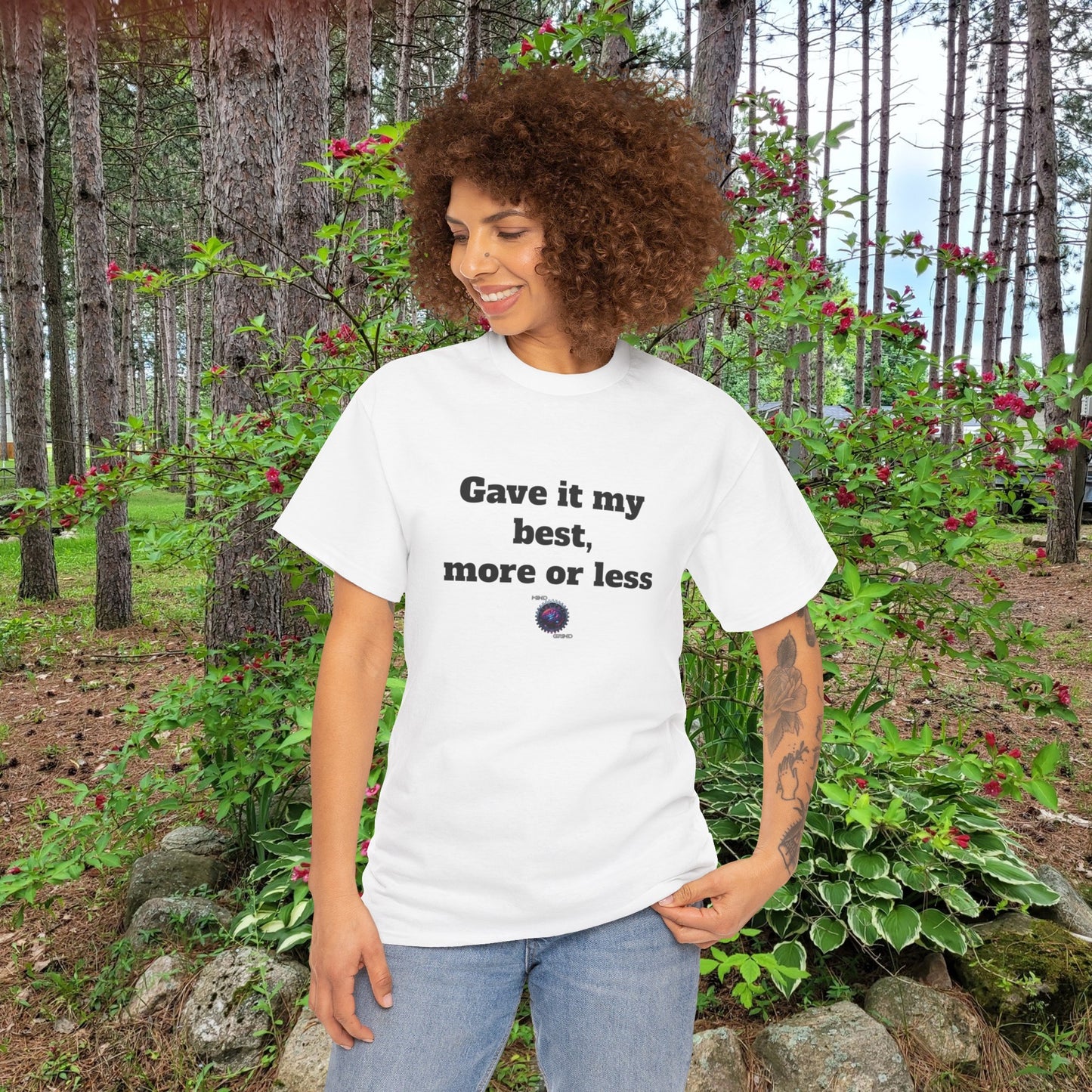 Gave it my best, more or less - Unisex Heavy Cotton Tee - Small Logo