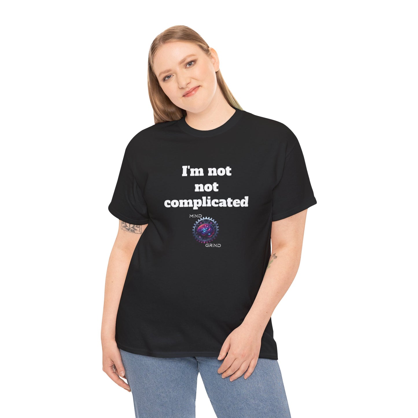 I'm not not complicated - Unisex Heavy Cotton Tee - Large Logo